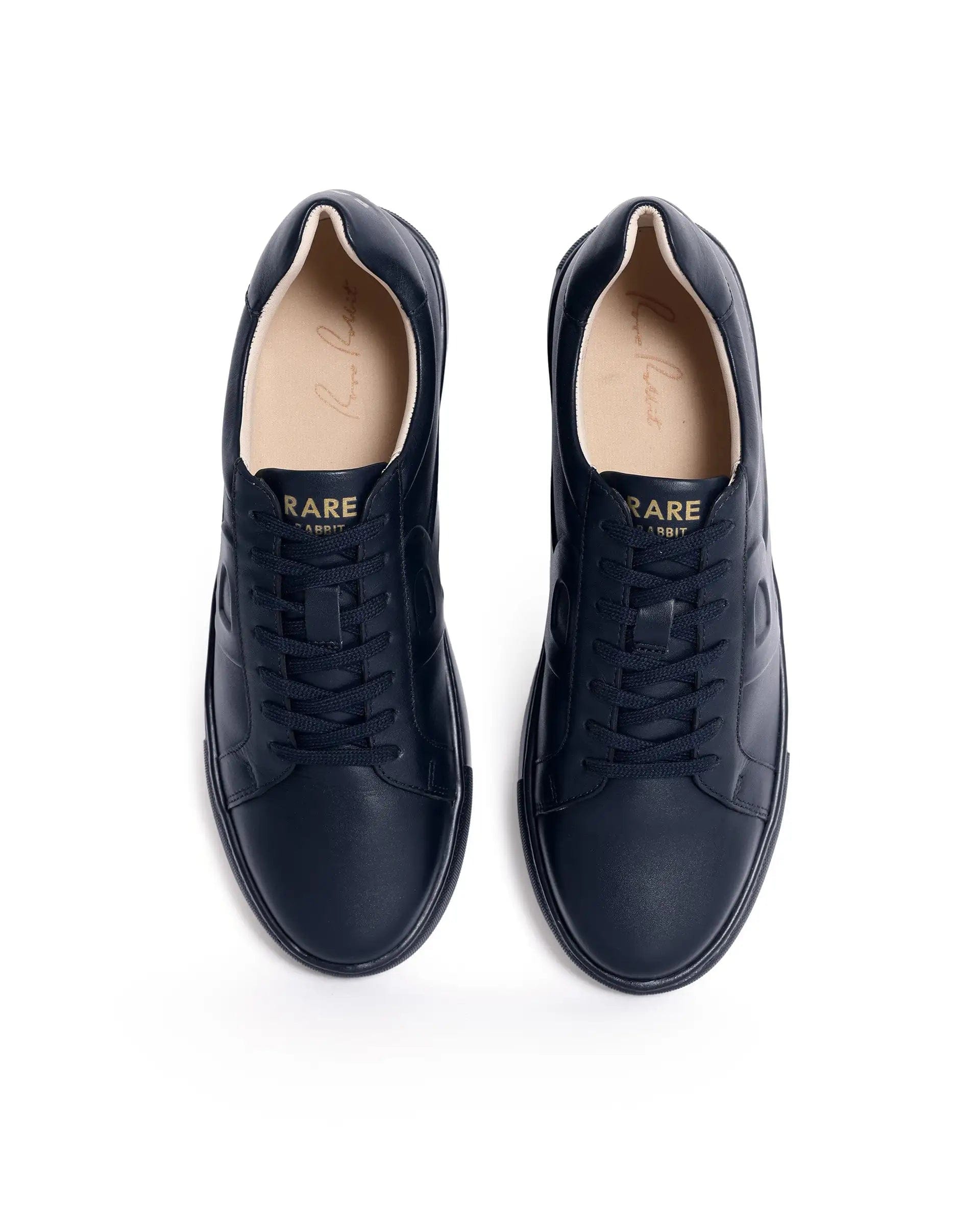 RAREZ Rare Rabbit Men's Odessa Navy Genuine Leather Round Toe Low - Top Lace - Up Monochromatic Sneaker