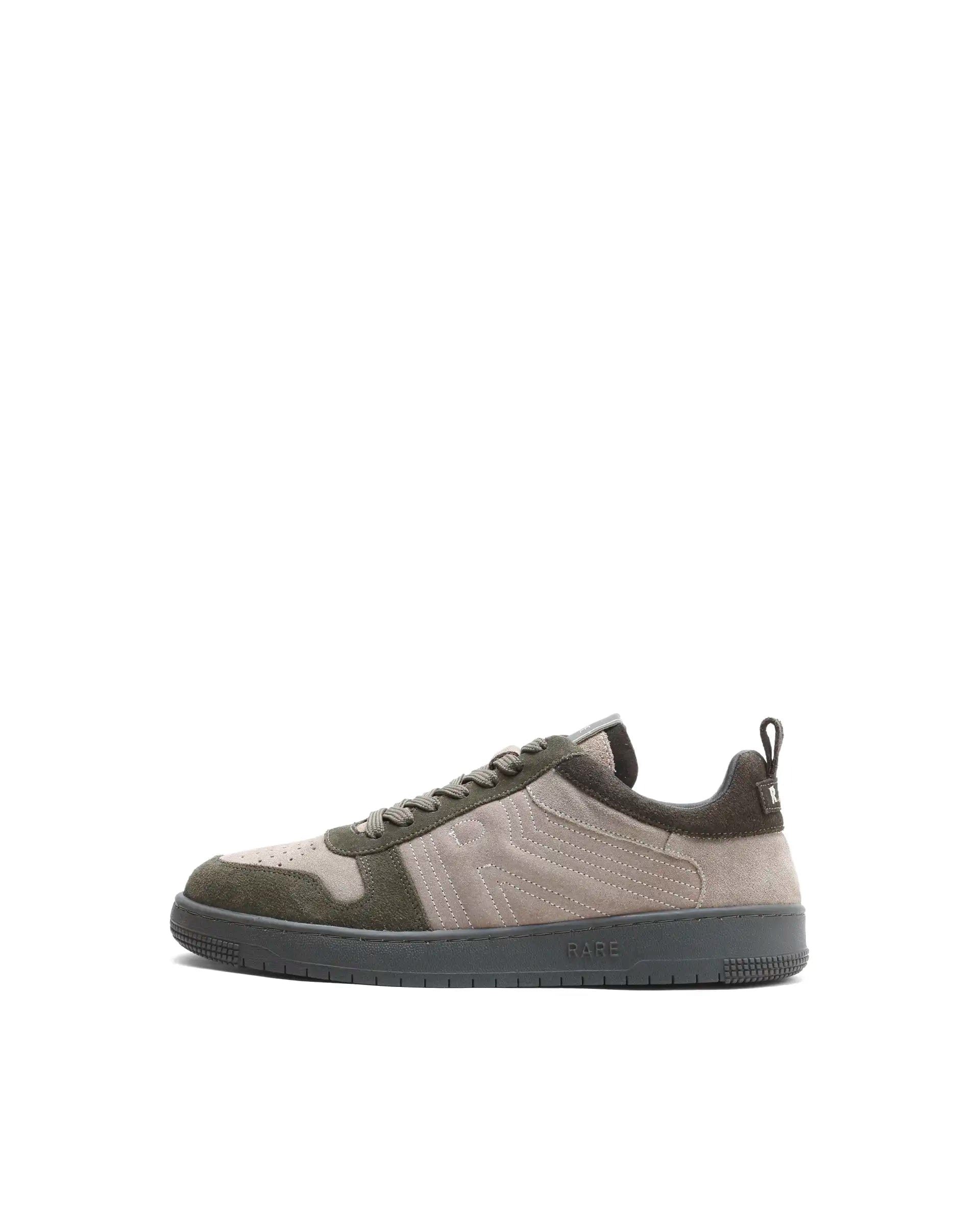 Rarez Men's Banes Primary Olive Genuine Suede Leather Low - Top Lace Up Sneaker Shoes