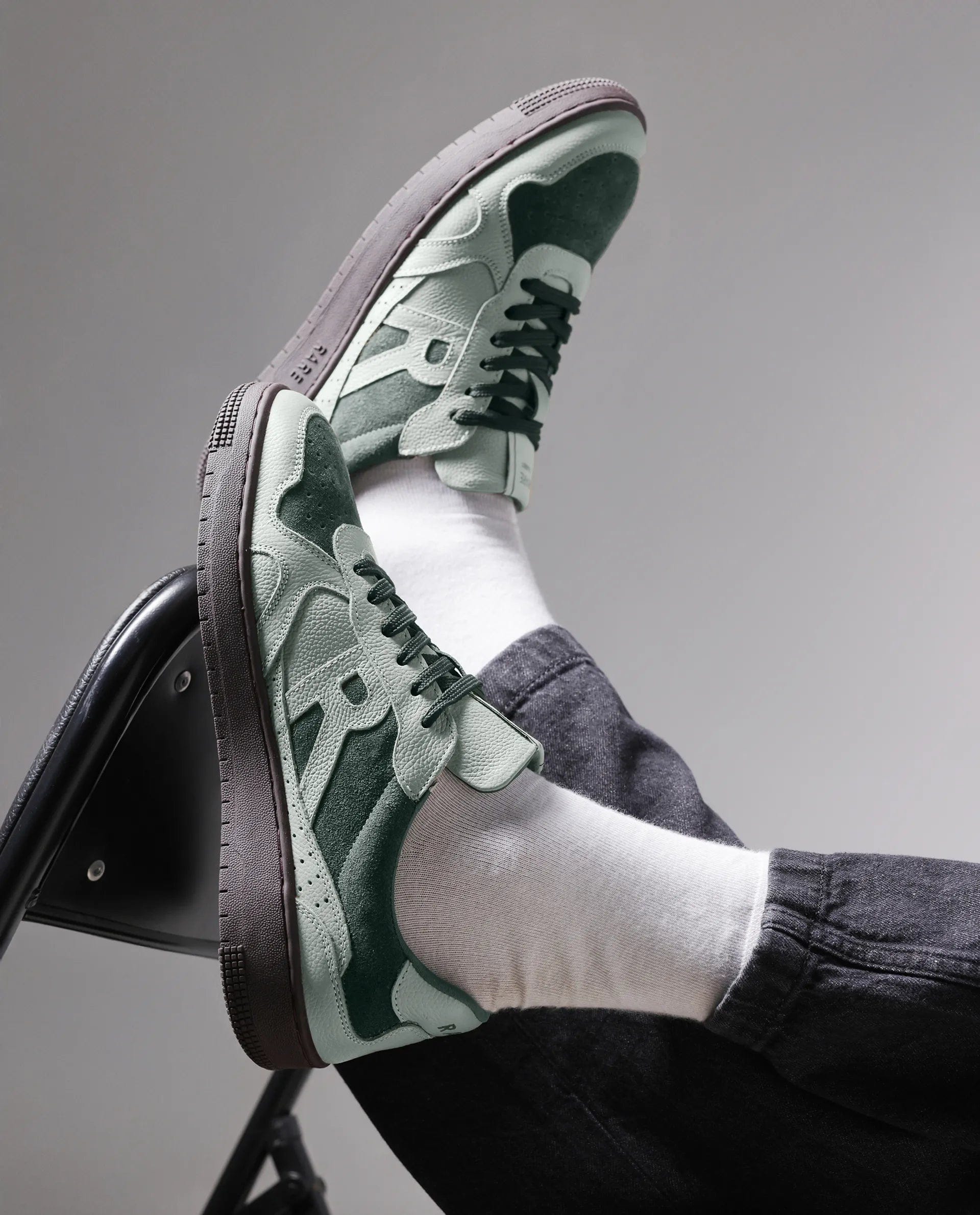 RAREZ Rare Rabbit Men's Kelp Green Micro Fiber Leather Sneaker