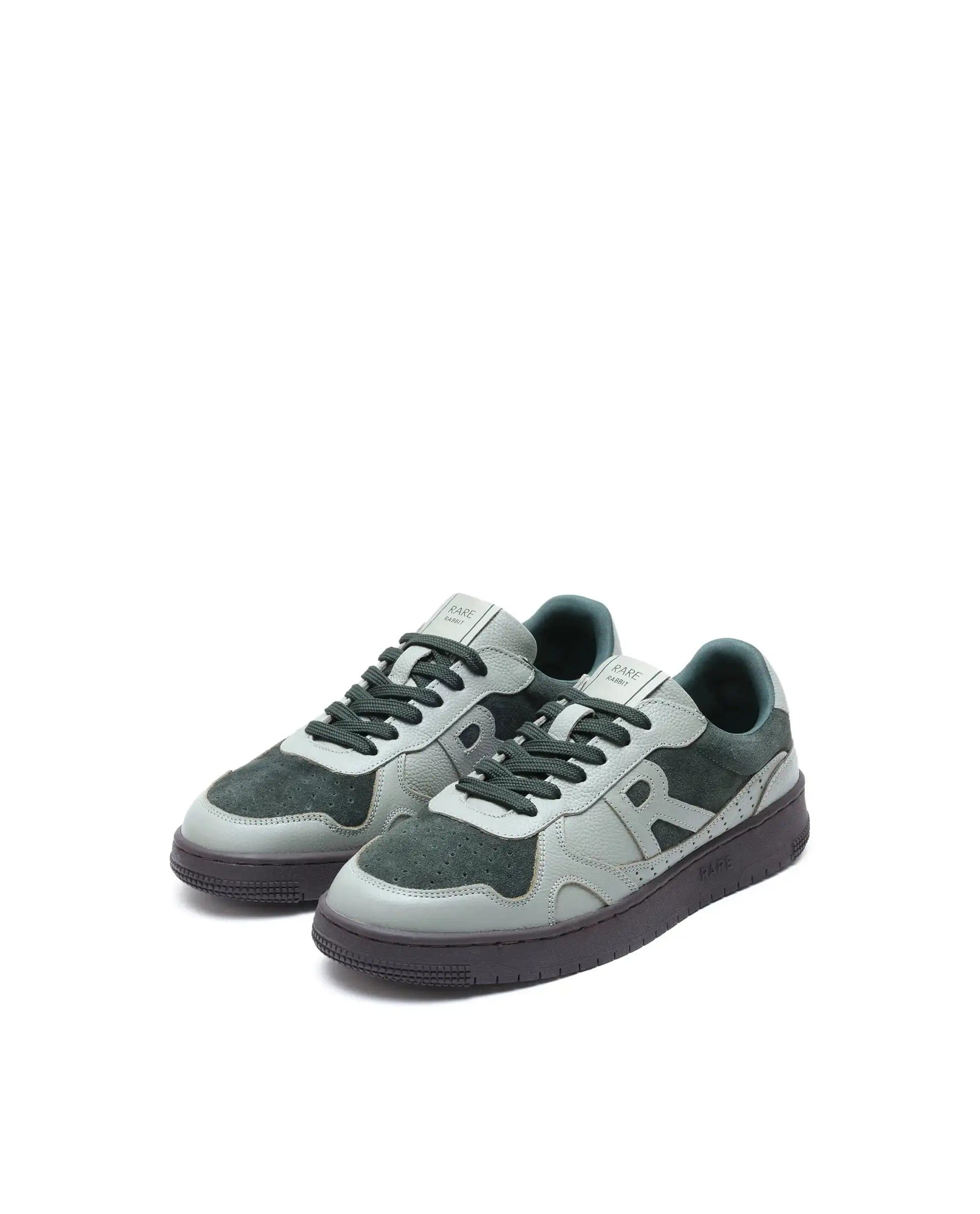 RAREZ Rare Rabbit Men's Kelp Green Micro Fiber Leather Sneaker