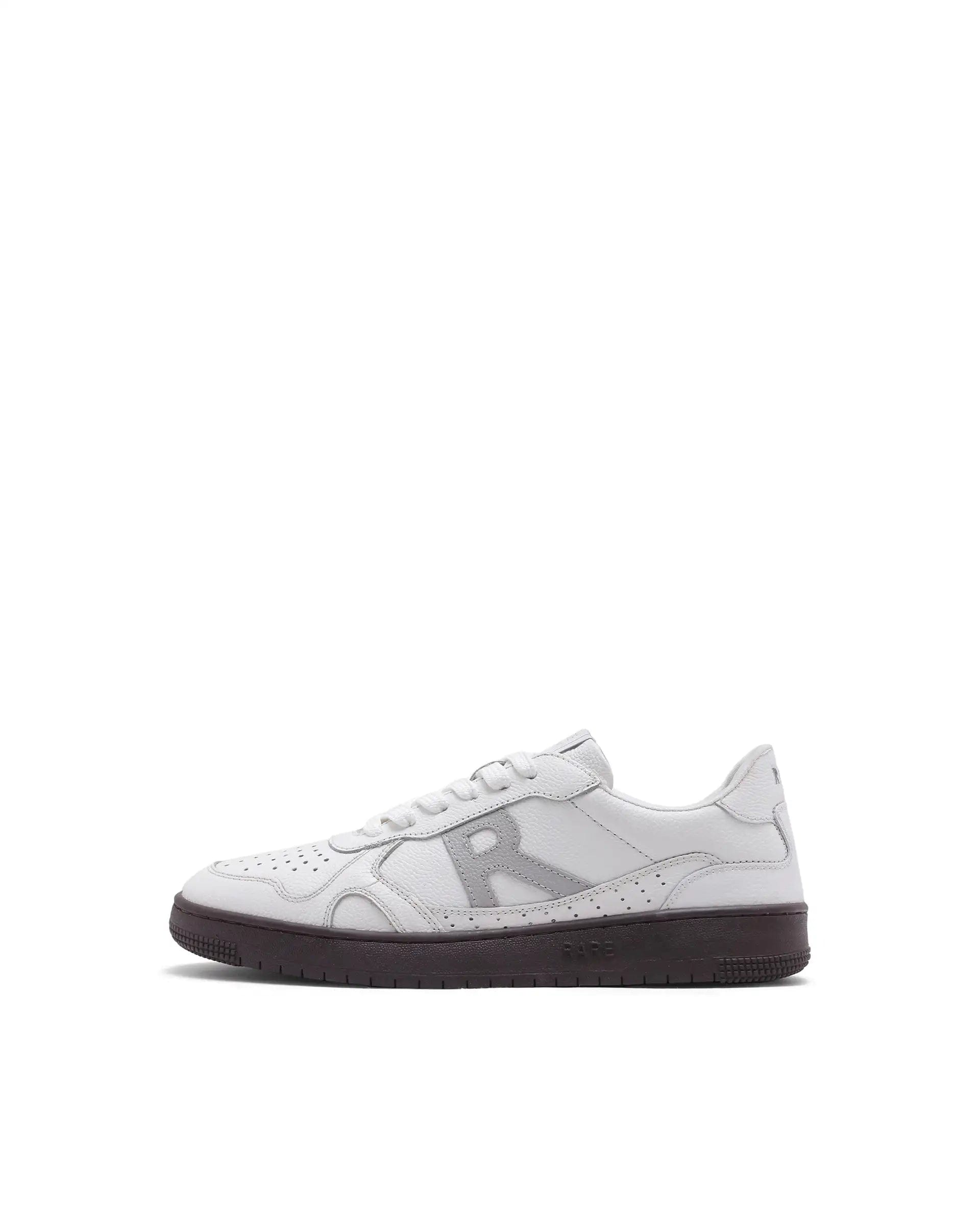 RAREZ Rare Rabbit Men's Kepler White Genuine Leather Low - Top Lace - Up Sneaker Shoes