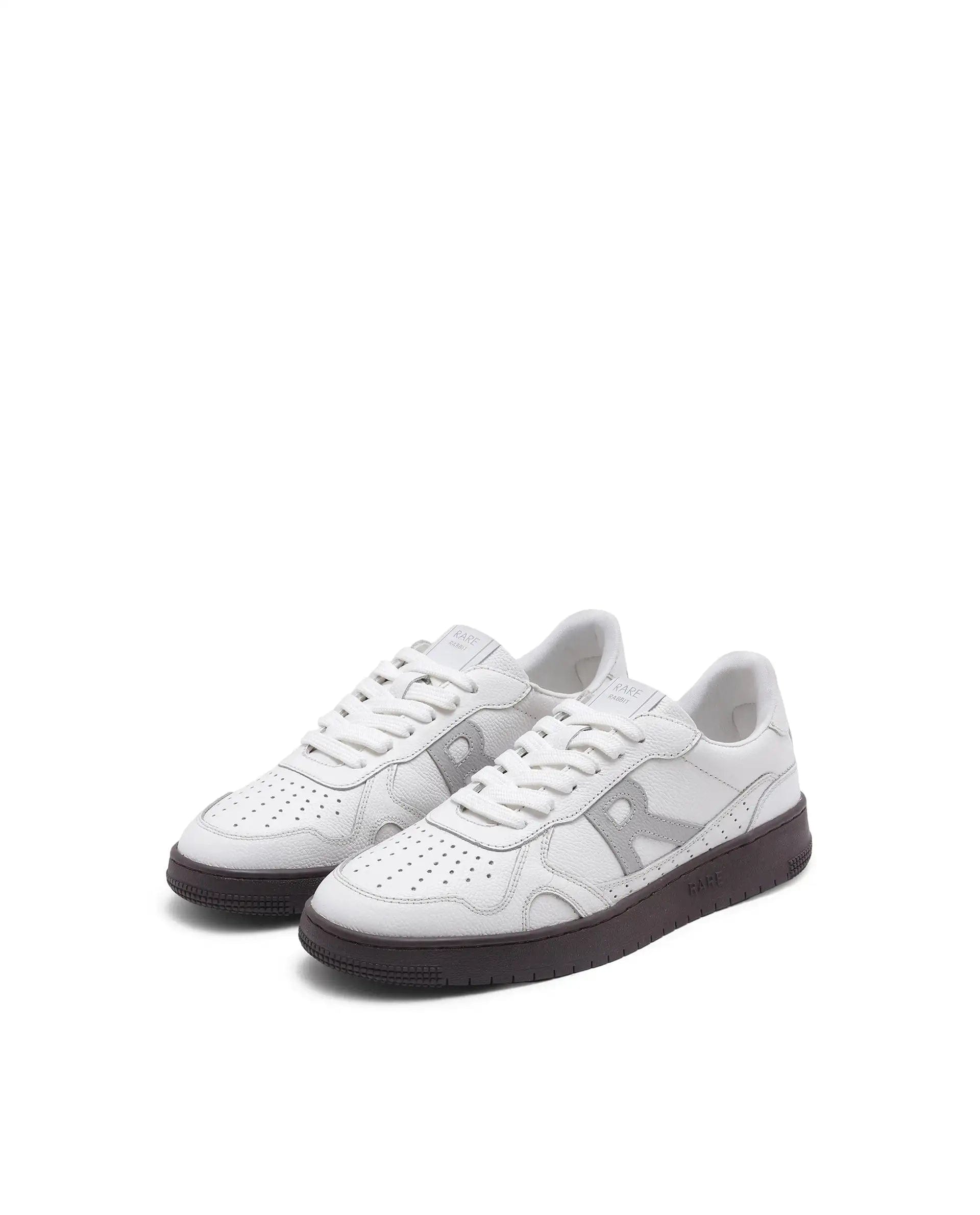 RAREZ Rare Rabbit Men's Kepler White Genuine Leather Low - Top Lace - Up Sneaker Shoes