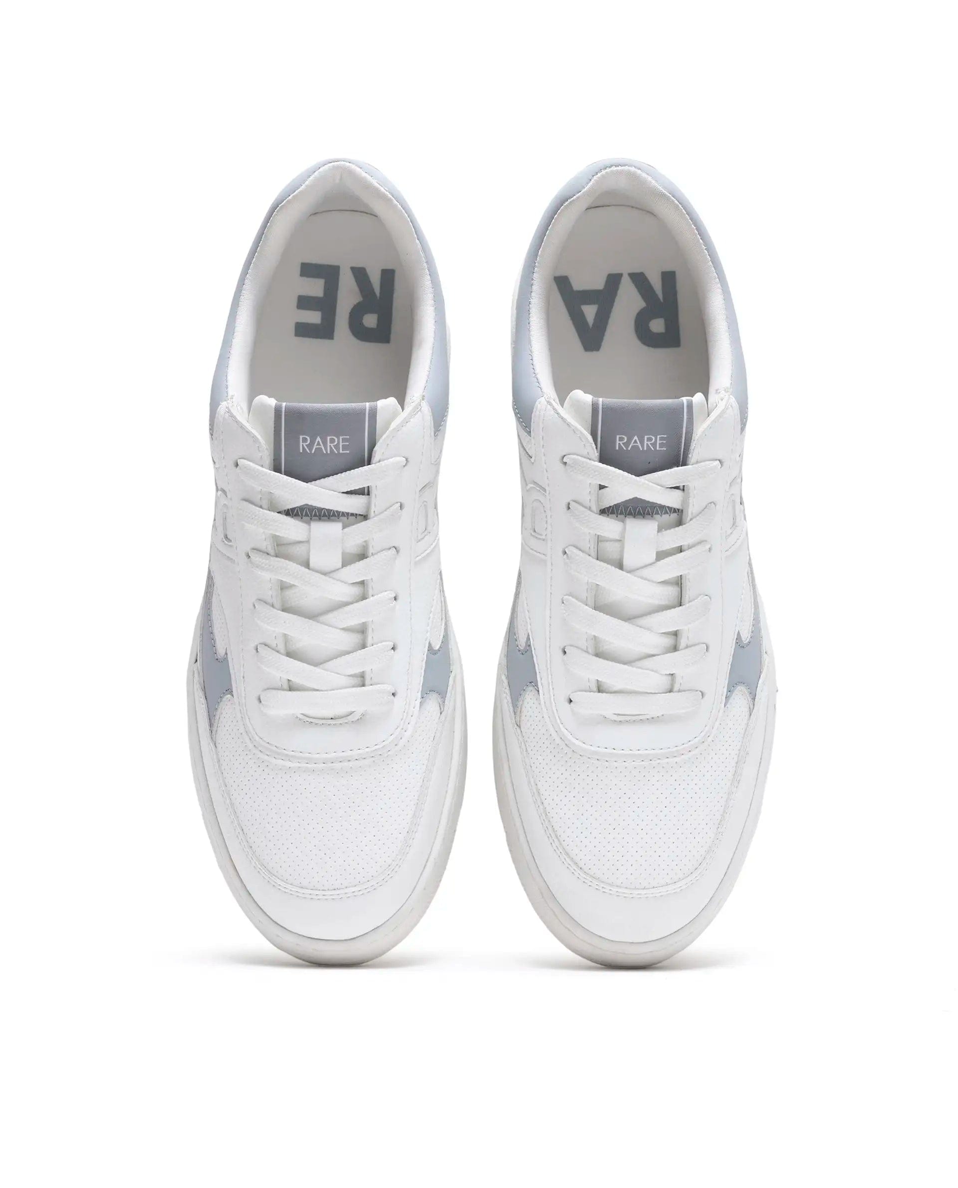 Rarez Men's Navo White Micro Fiber Sneaker