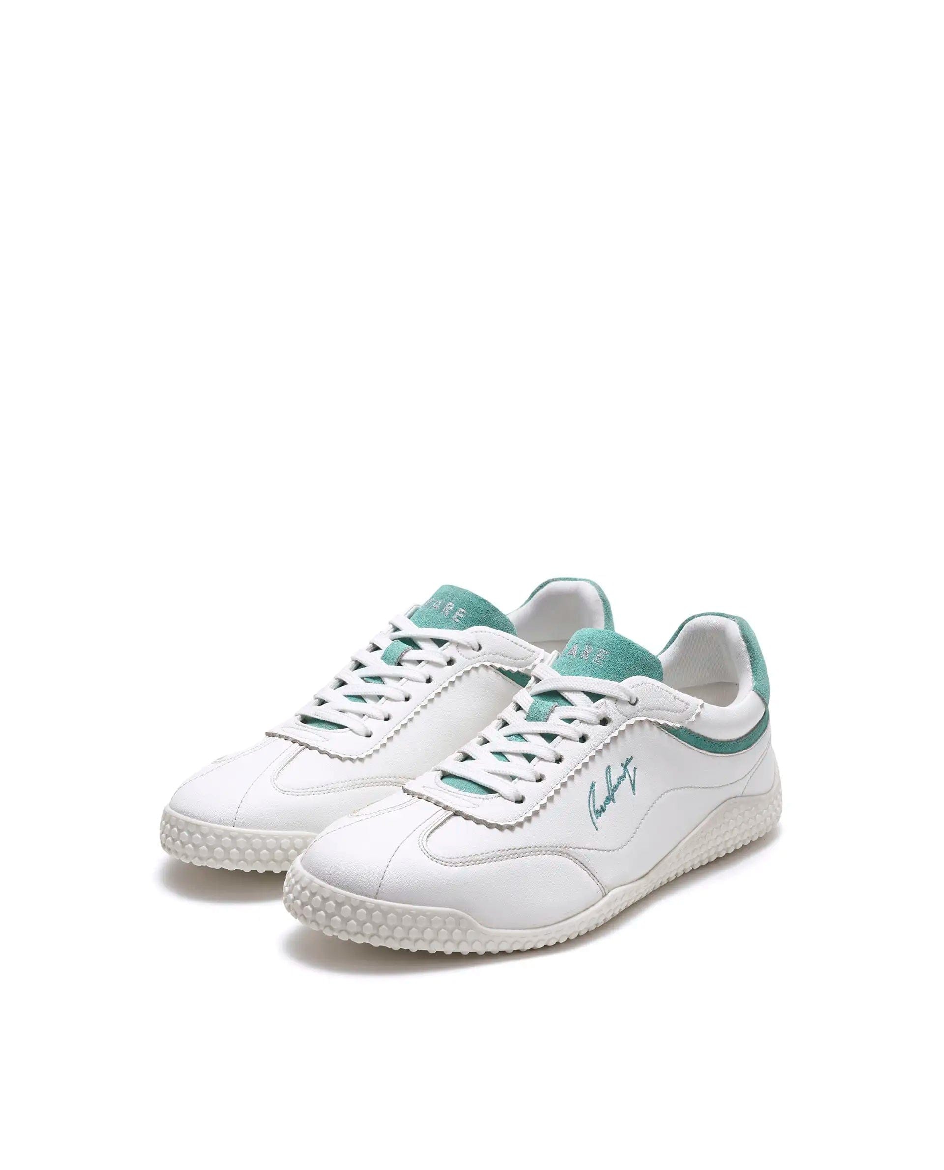 RAREZ Rare Rabbit Men's Echo White Micro Leather Sneaker
