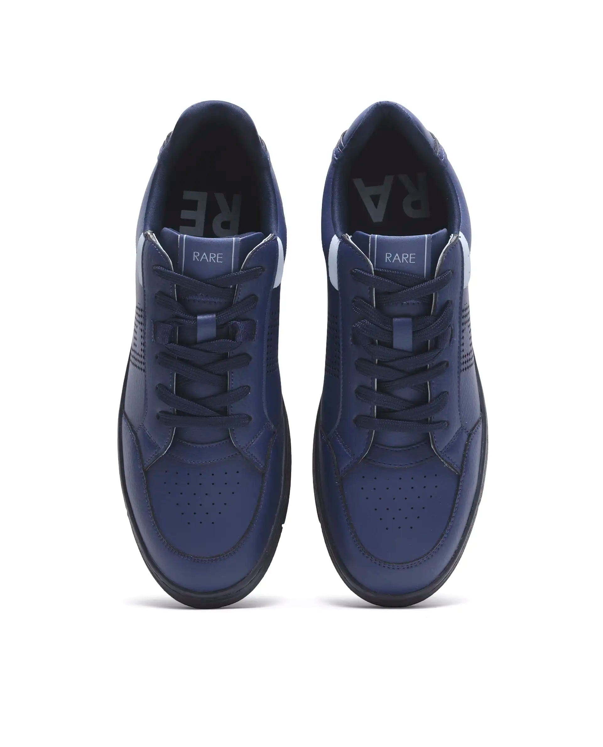 Rarez Men's Vorto Navy Micro Leather Sneaker