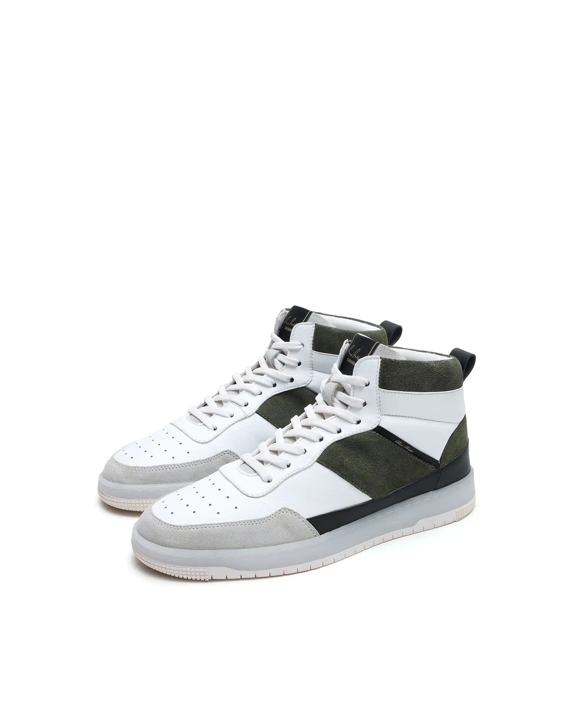 RAREZ Rare Rabbit Men's Ignite Olive Micro Fiber Leather Sneaker