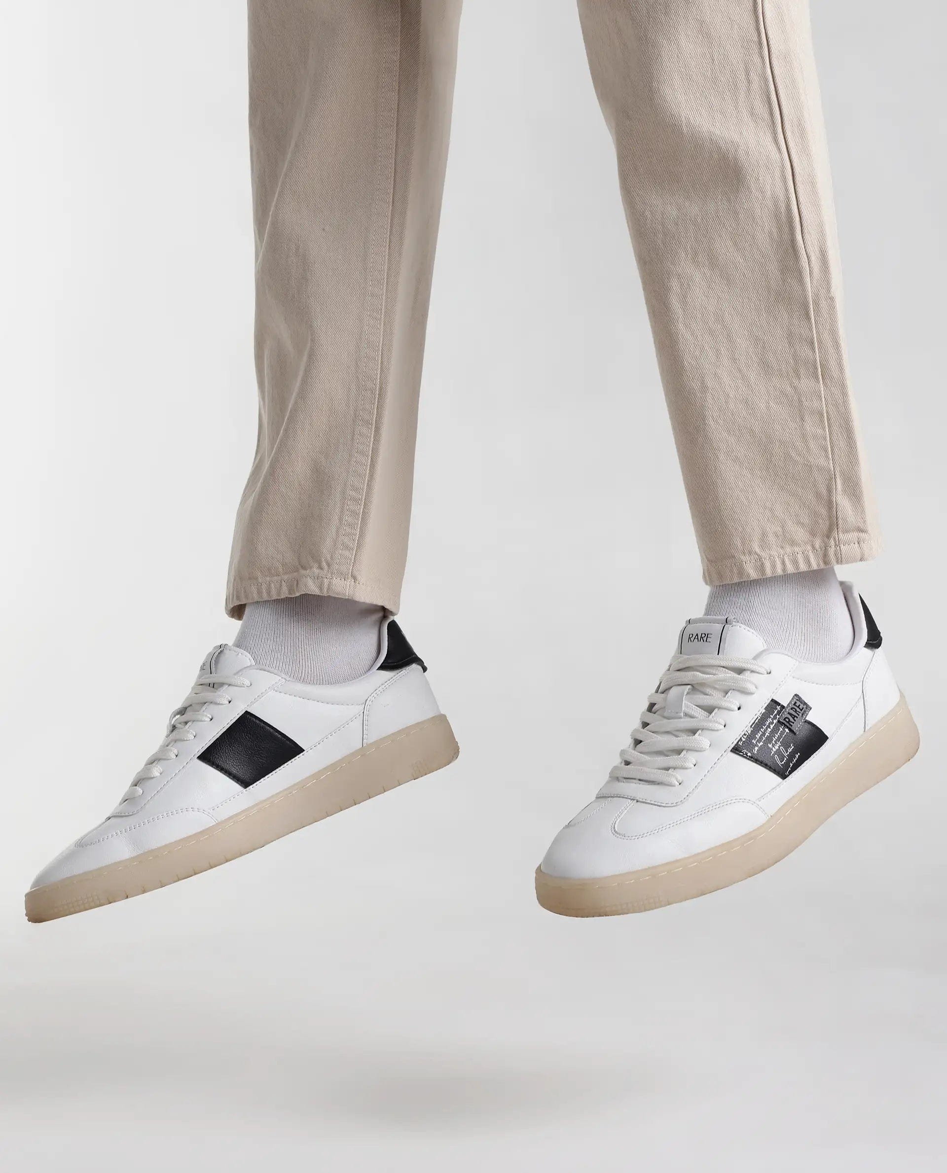 RAREZ Rare Rabbit Men's Sirius 86 White Micro Leather Sneaker