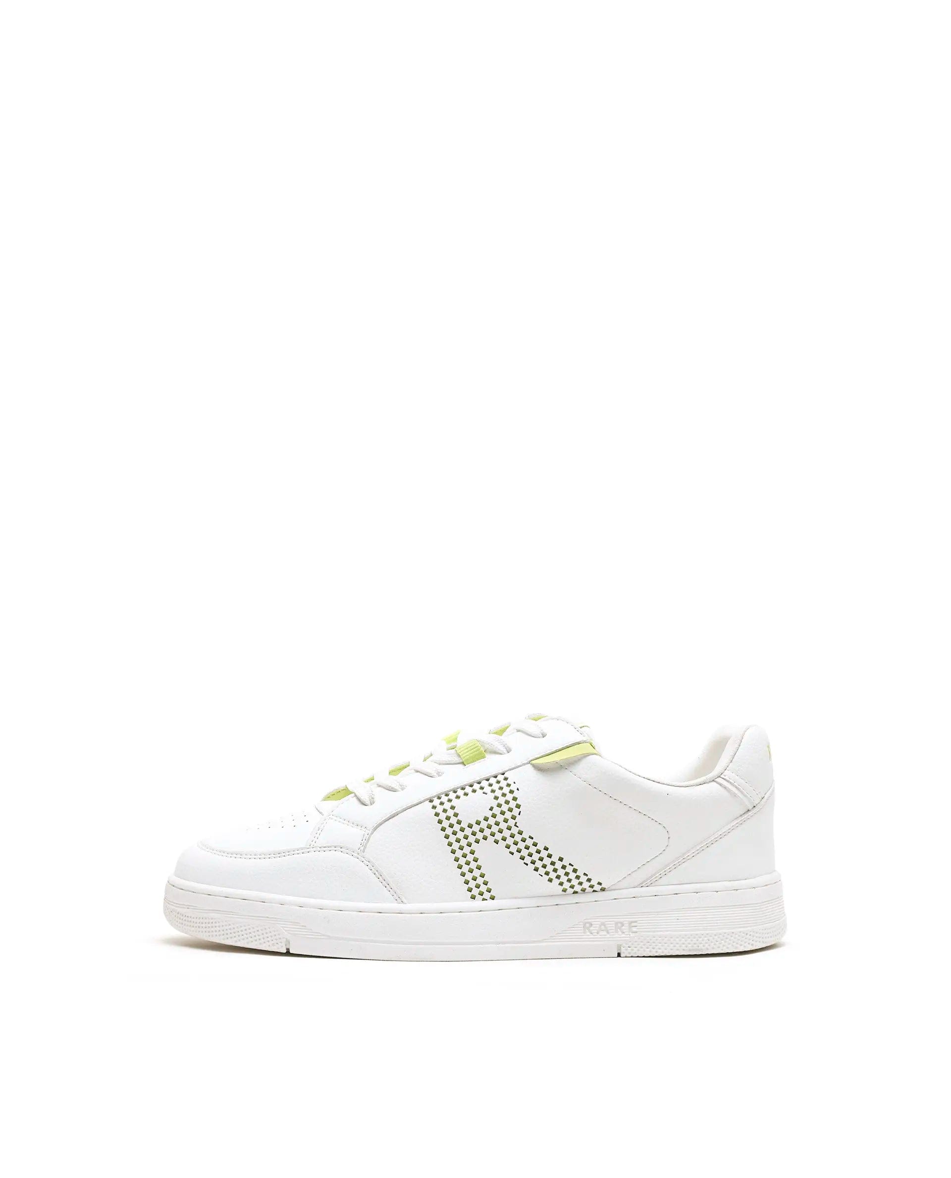Rarez Men's Vorto White Micro Leather Sneaker