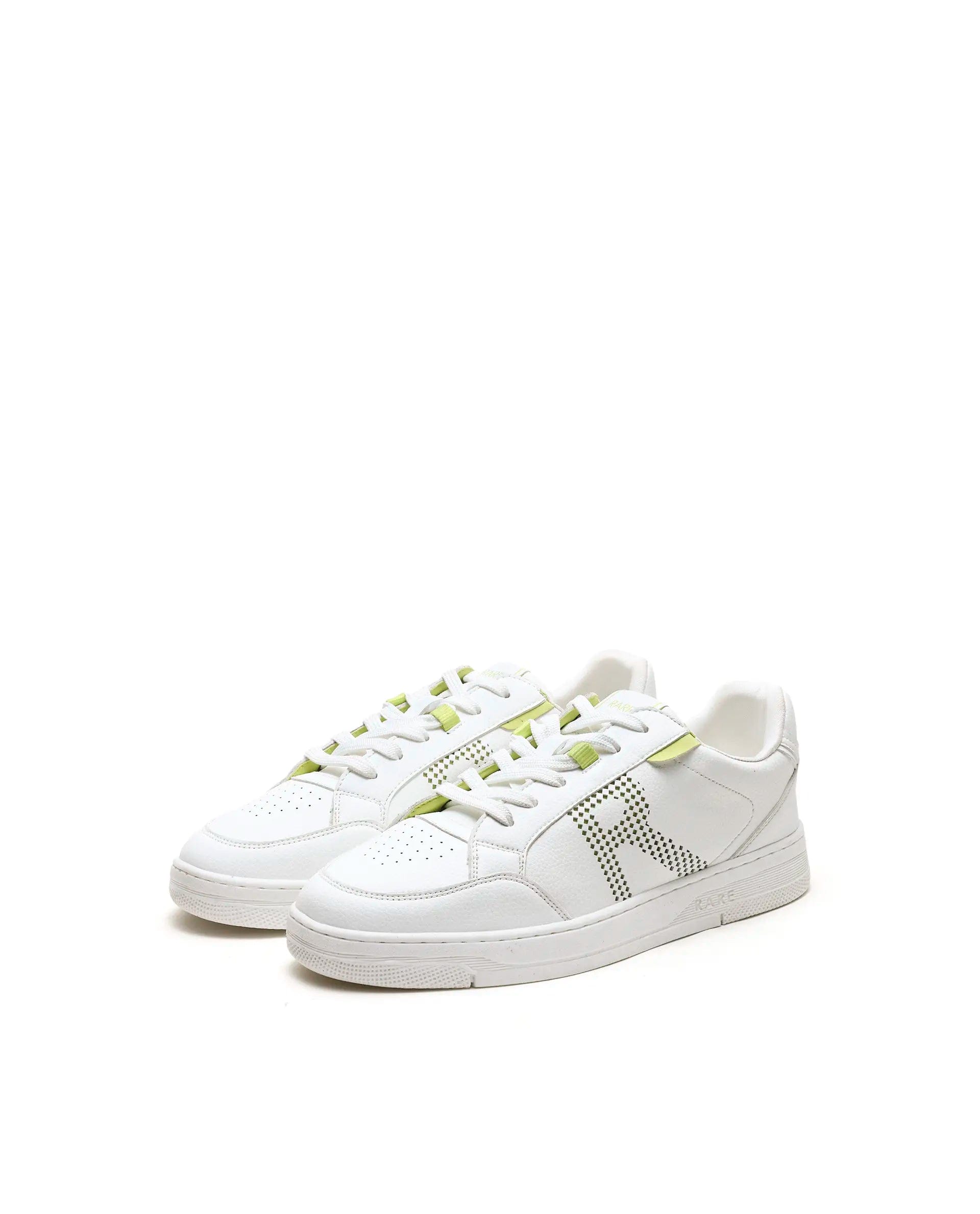 Rarez Men's Vorto White Micro Leather Sneaker