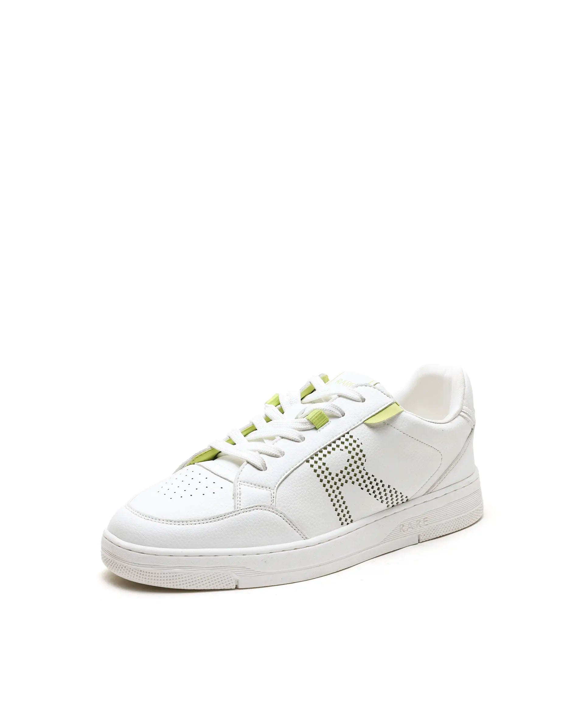 Rarez Men's Vorto White Micro Leather Sneaker