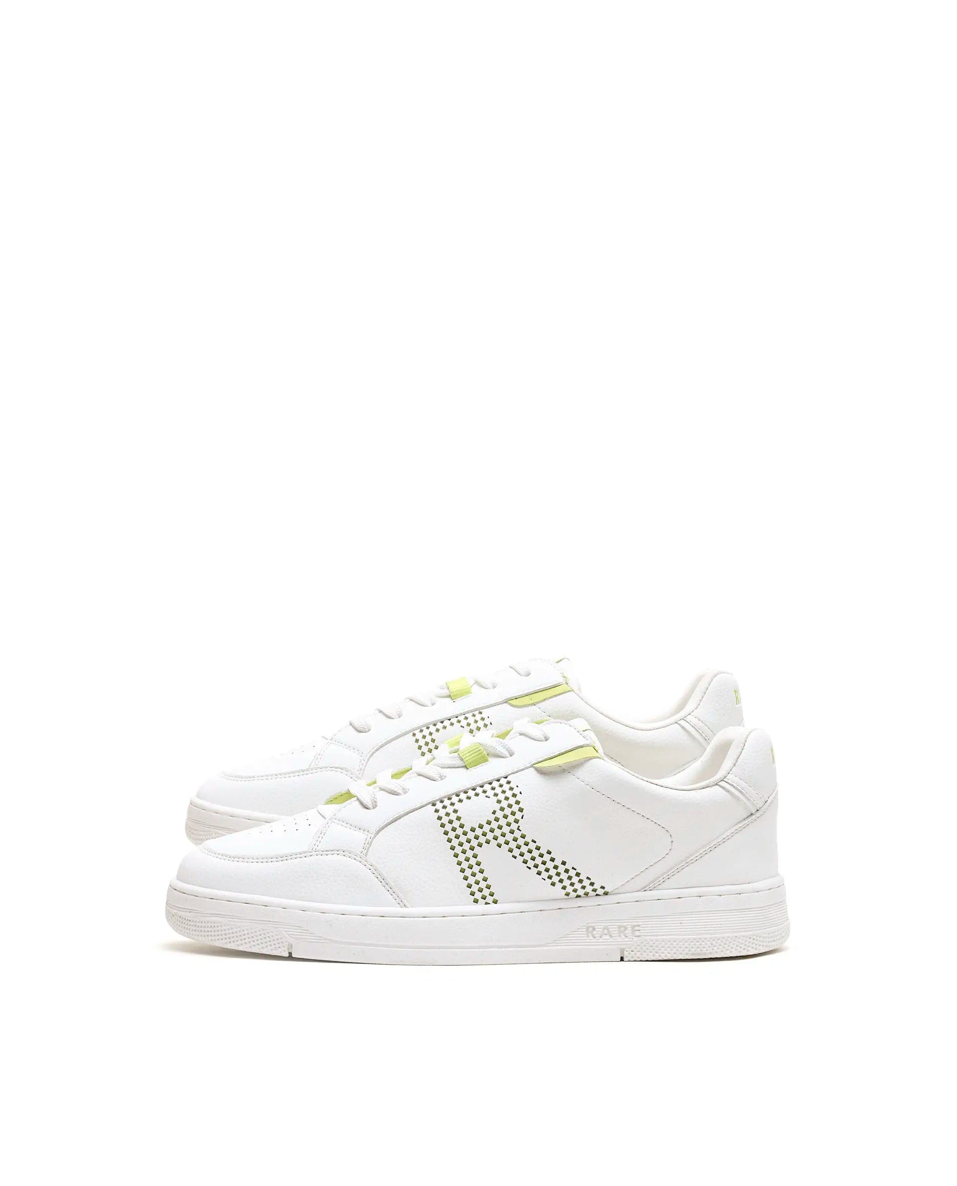 Rarez Men's Vorto White Micro Leather Sneaker
