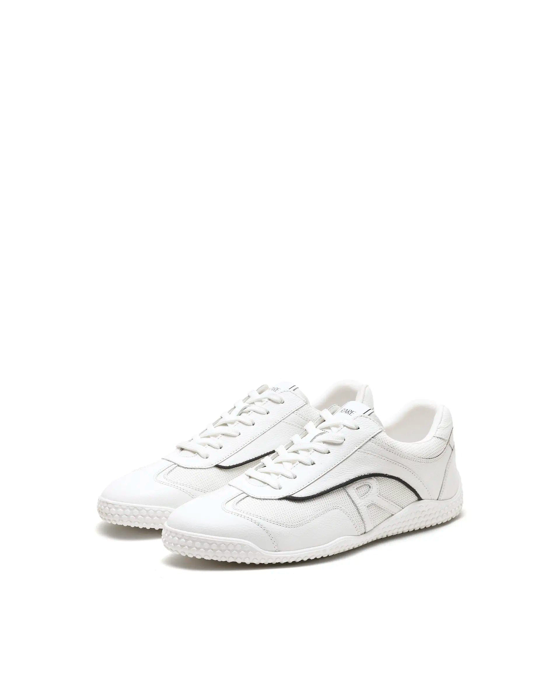 Rarez Men's Nosta White Mesh and leather Sneaker