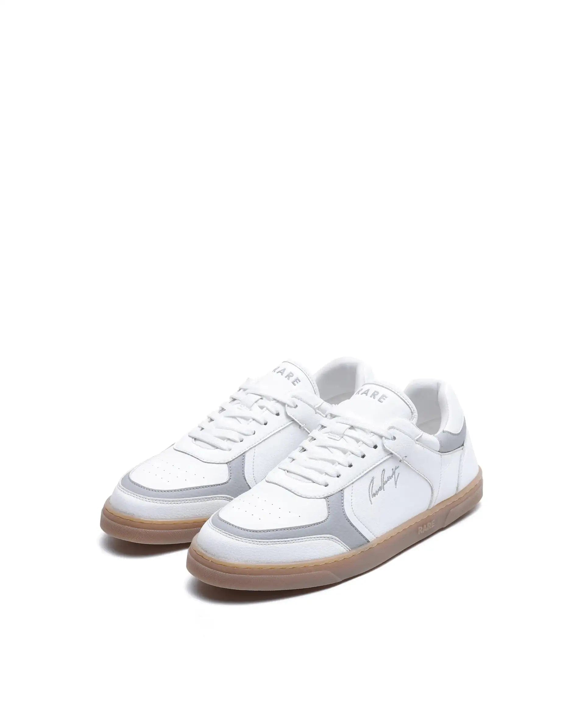 RAREZ Rare Rabbit Men's Inforo White Micro Leather Sneaker