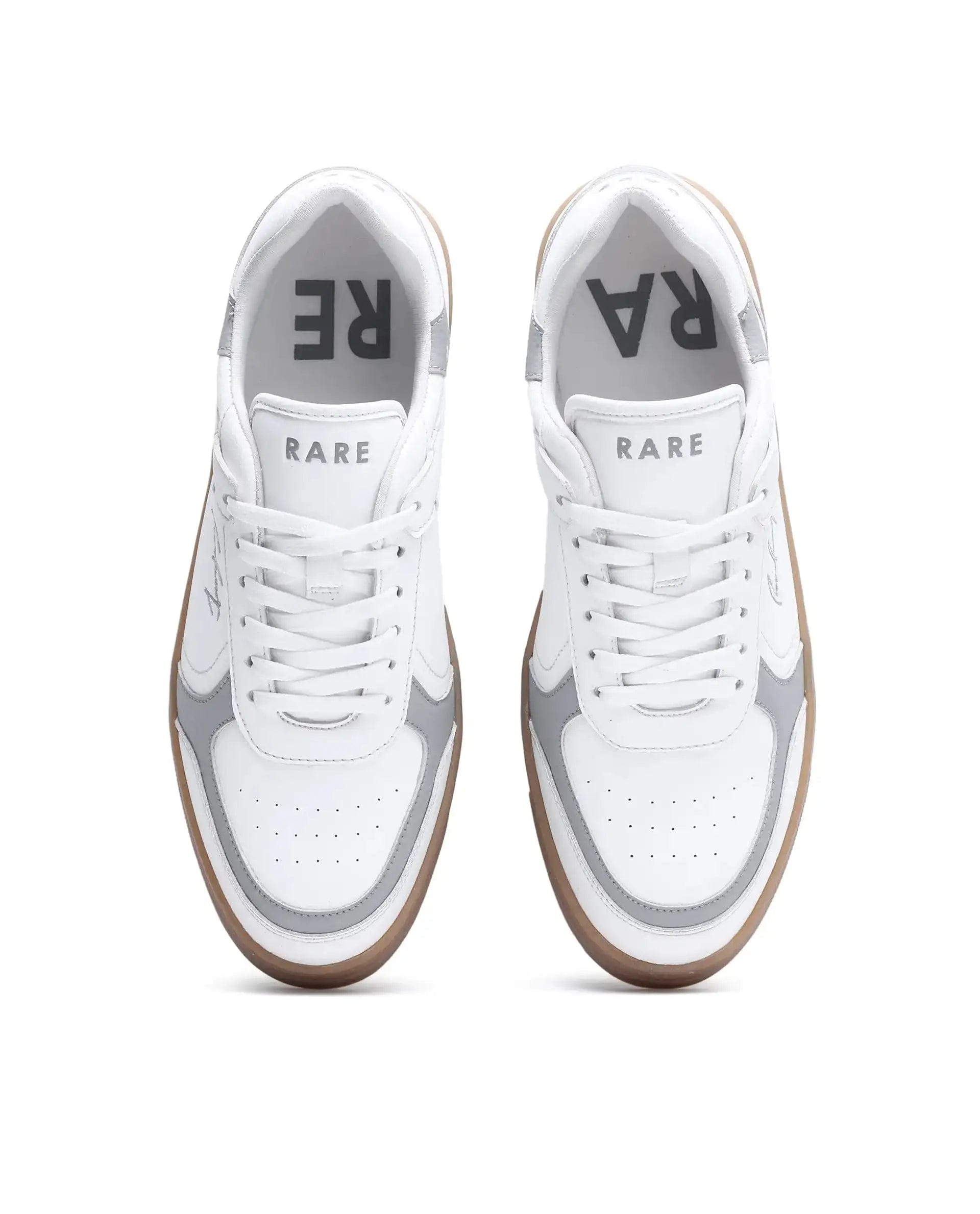 RAREZ Rare Rabbit Men's Inforo White Micro Leather Sneaker