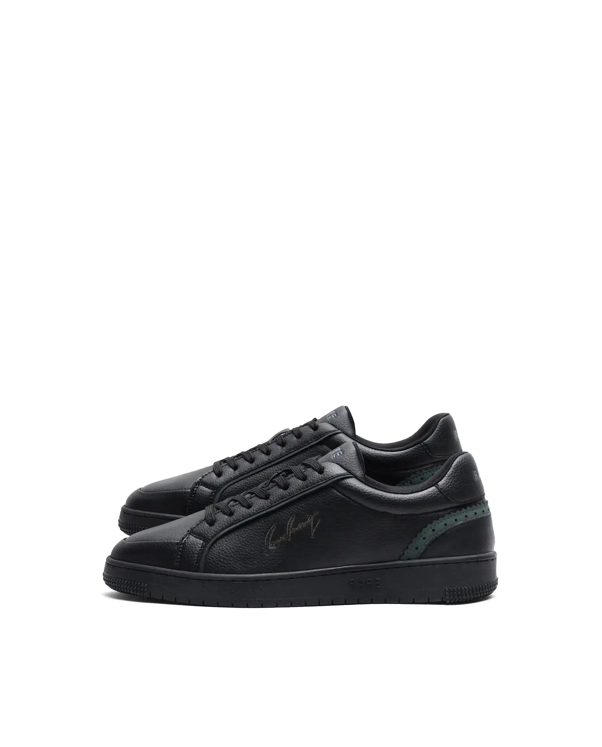 RAREZ Rare Rabbit Men's Elleo Black Micro Leather Sneaker