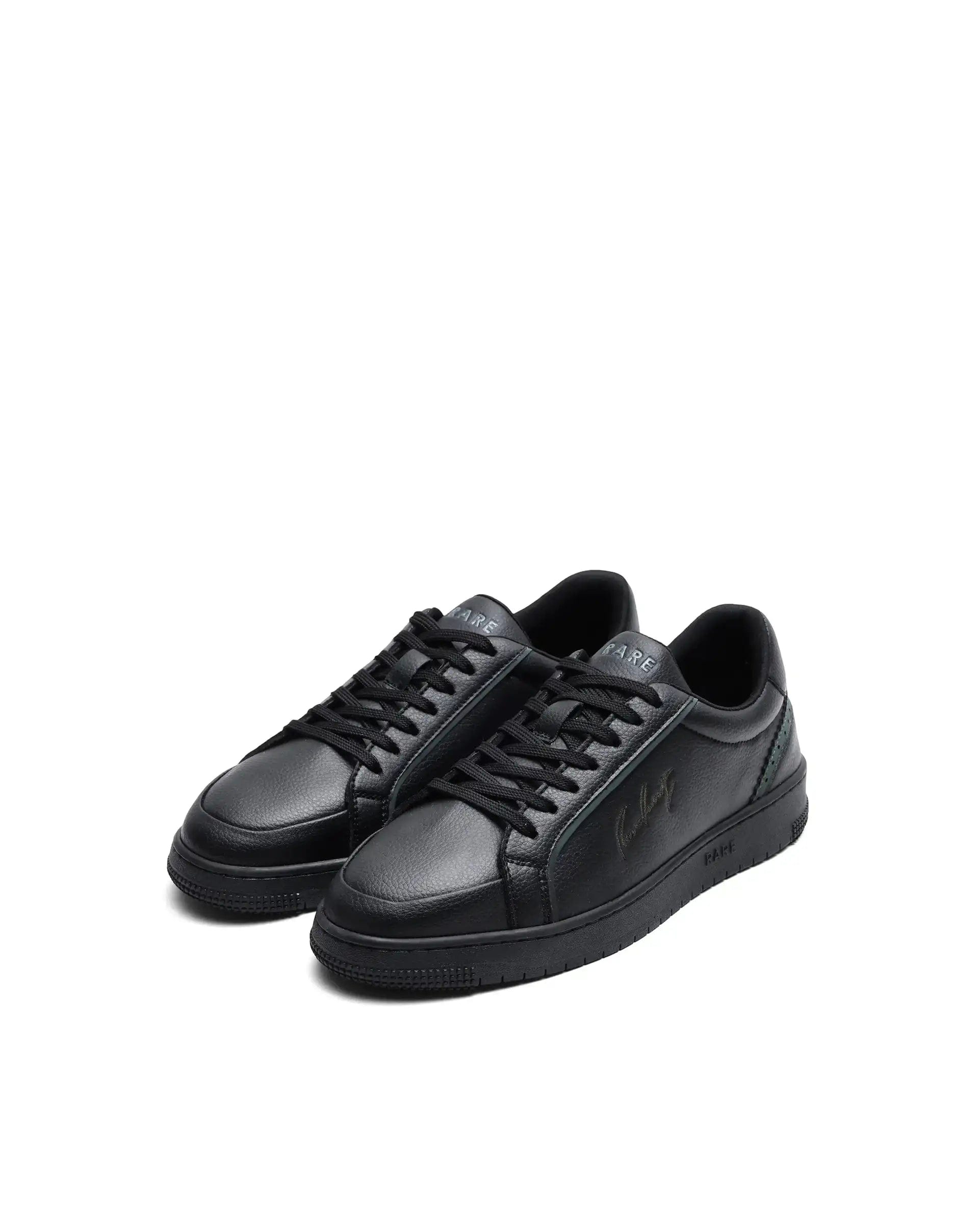 RAREZ Rare Rabbit Men's Elleo Black Micro Leather Sneaker