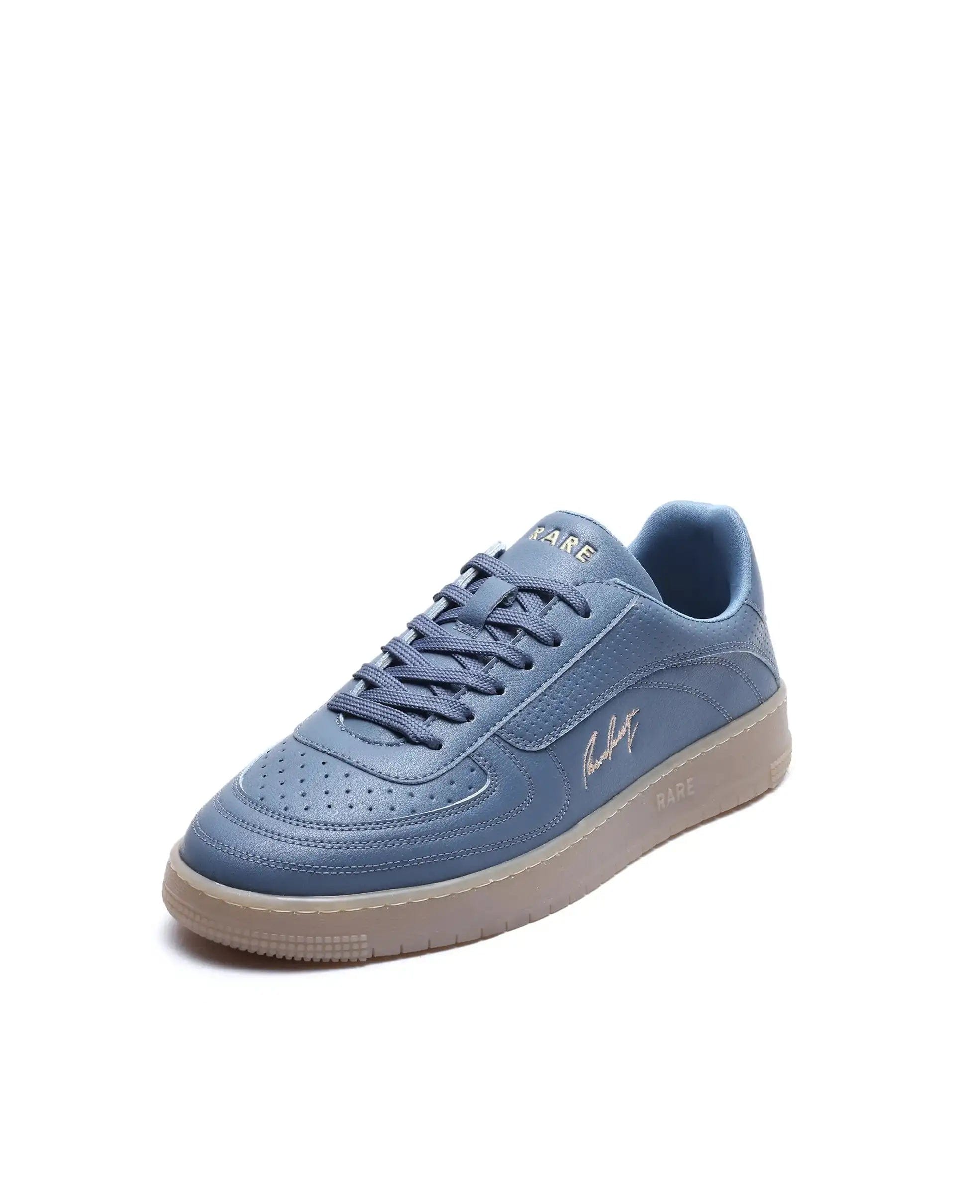 RAREZ Rare Rabbit Men's Agno Navy Micro Leather Sneaker