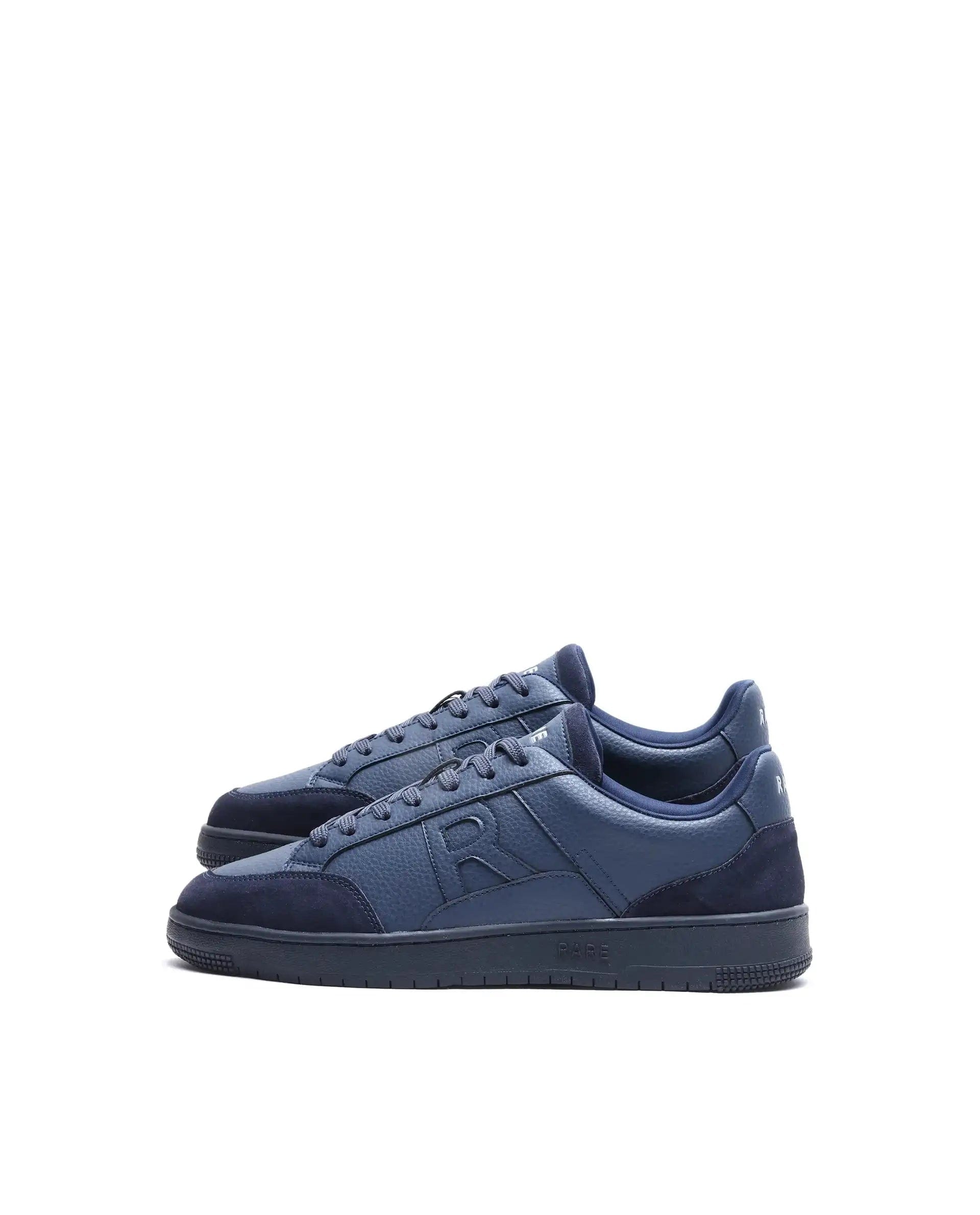 RAREZ Rare Rabbit Men's Lino Navy Micro Leather Sneaker