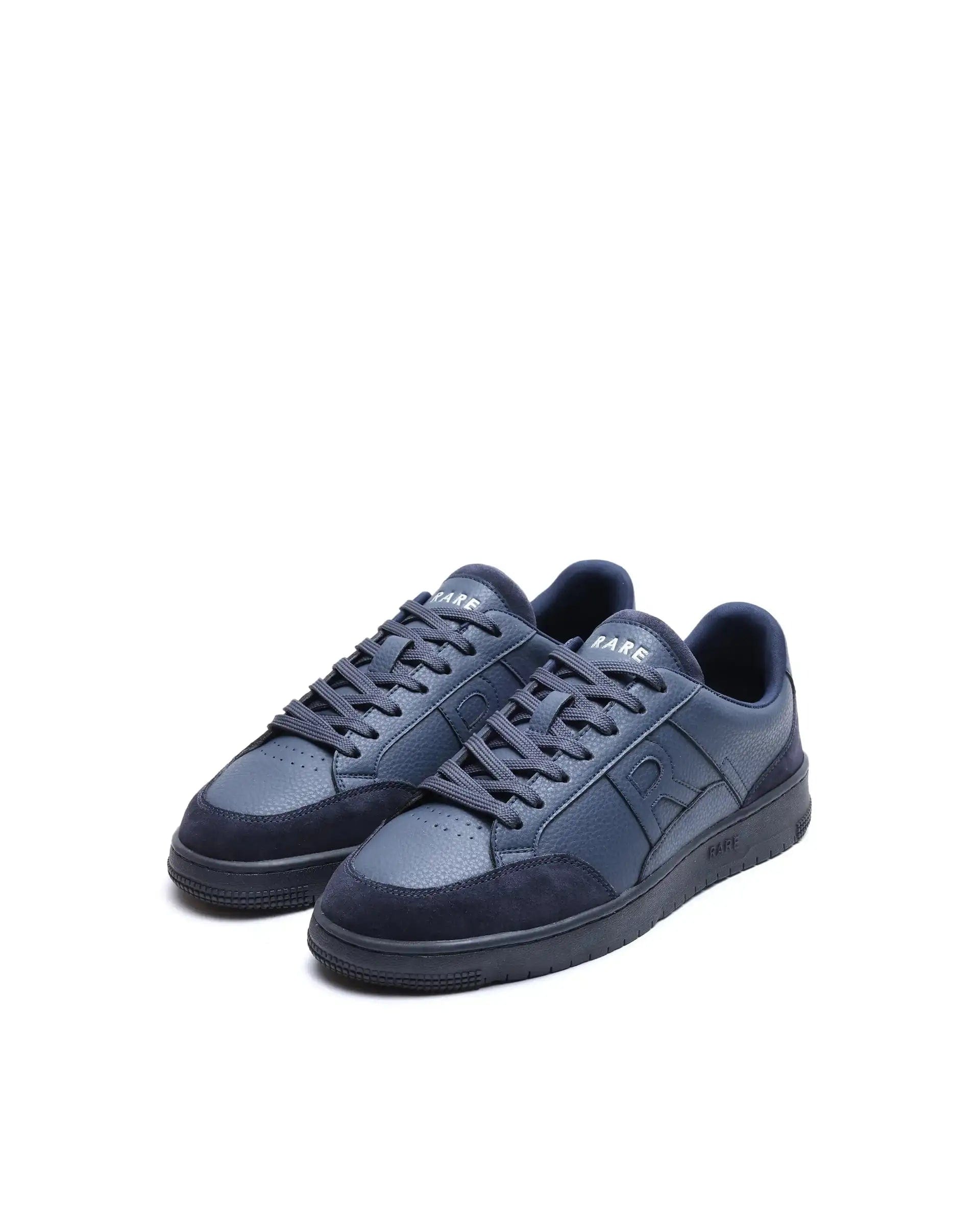 RAREZ Rare Rabbit Men's Lino Navy Micro Leather Sneaker