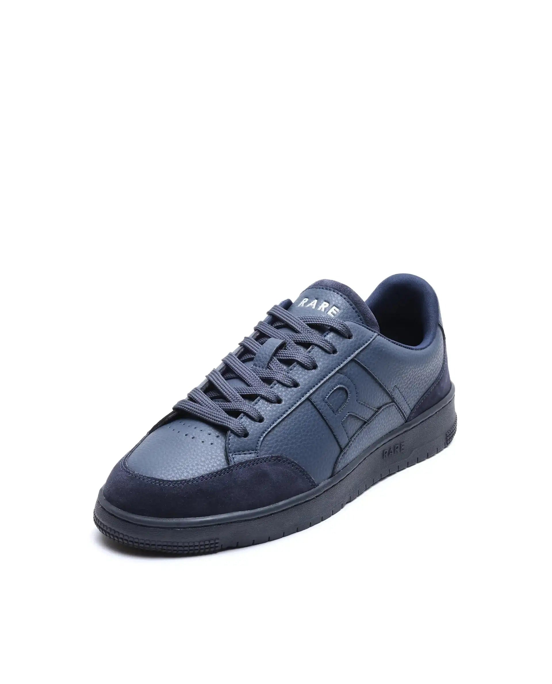 RAREZ Rare Rabbit Men's Lino Navy Micro Leather Sneaker