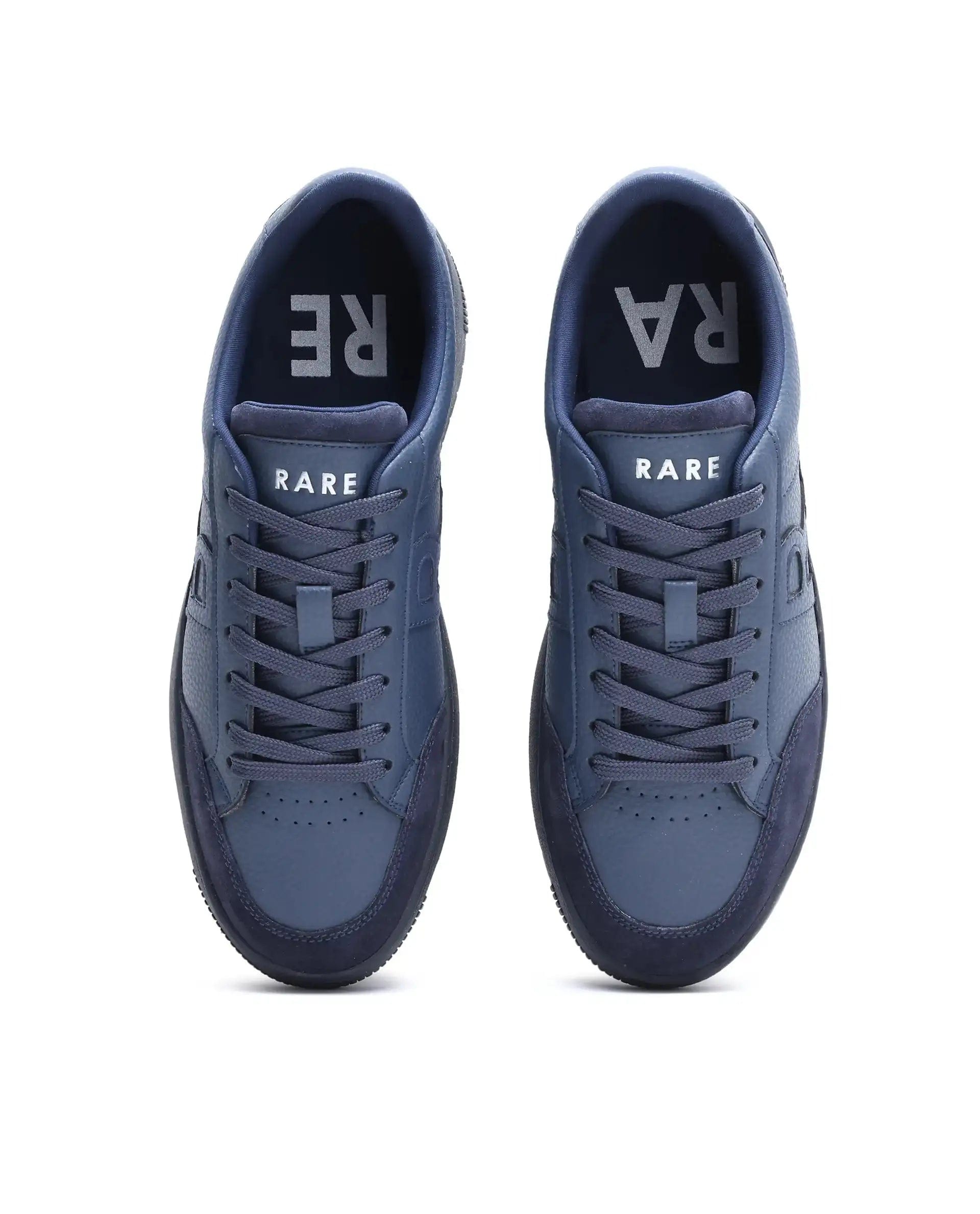 RAREZ Rare Rabbit Men's Lino Navy Micro Leather Sneaker
