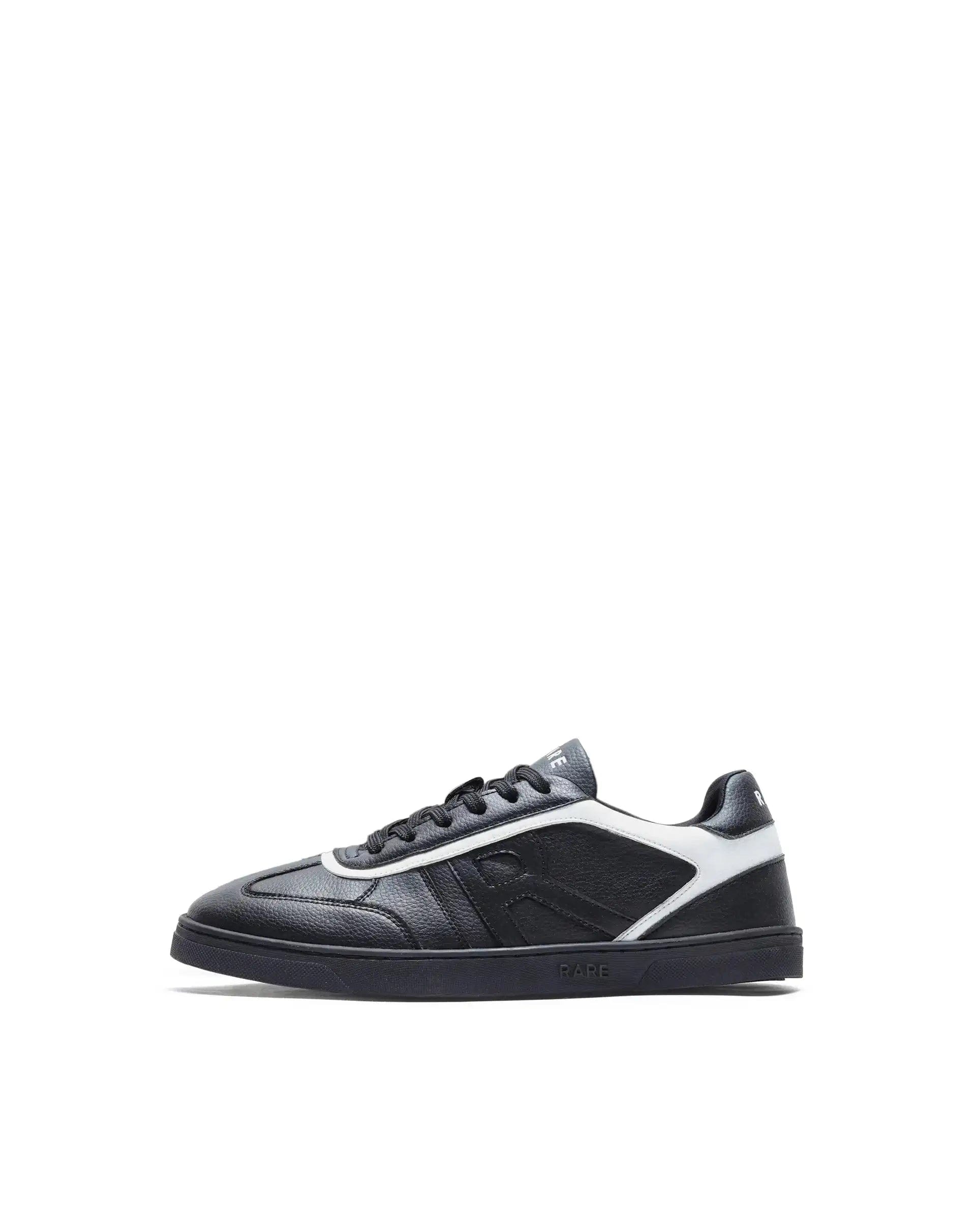 RAREZ Rare Rabbit Men's Dual Black Micro Leather Sneaker