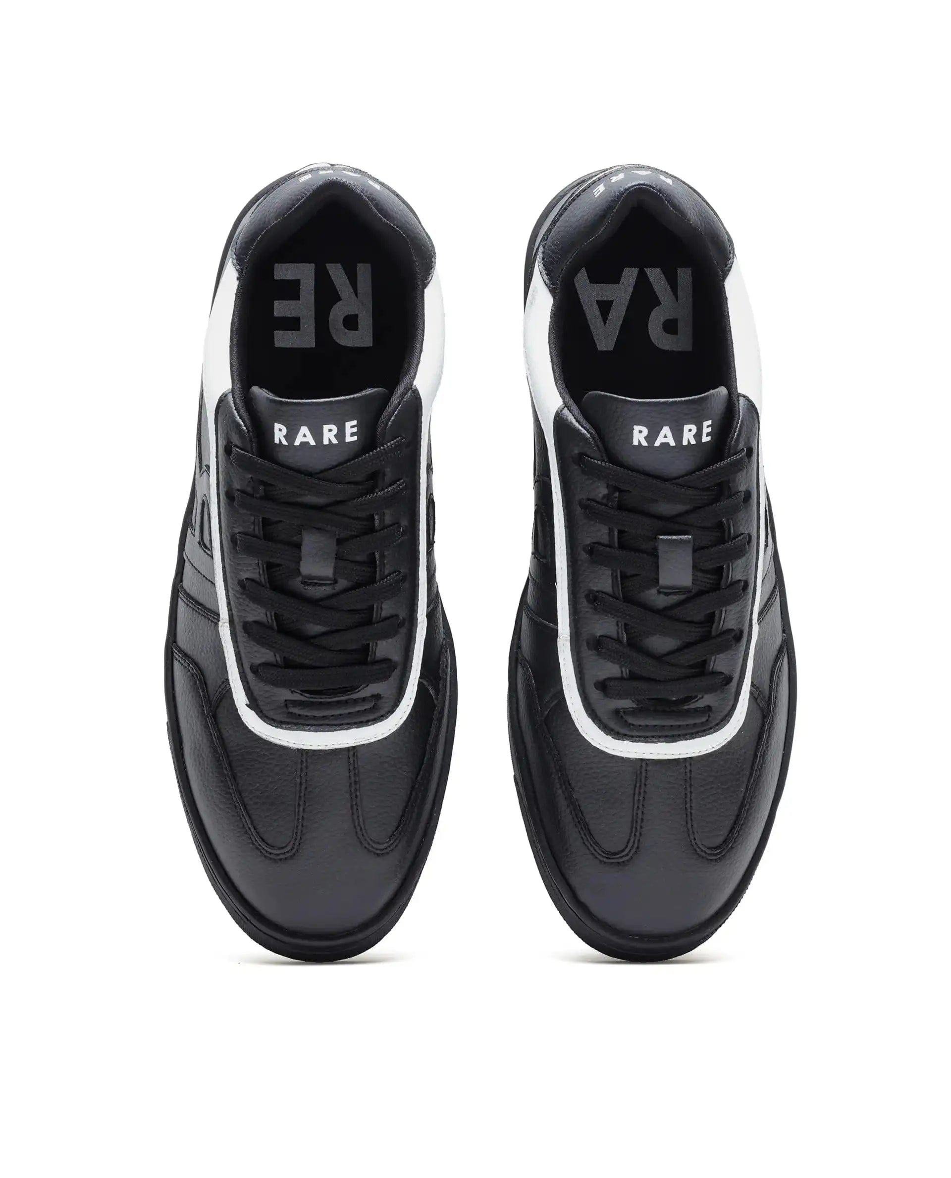 RAREZ Rare Rabbit Men's Dual Black Micro Leather Sneaker