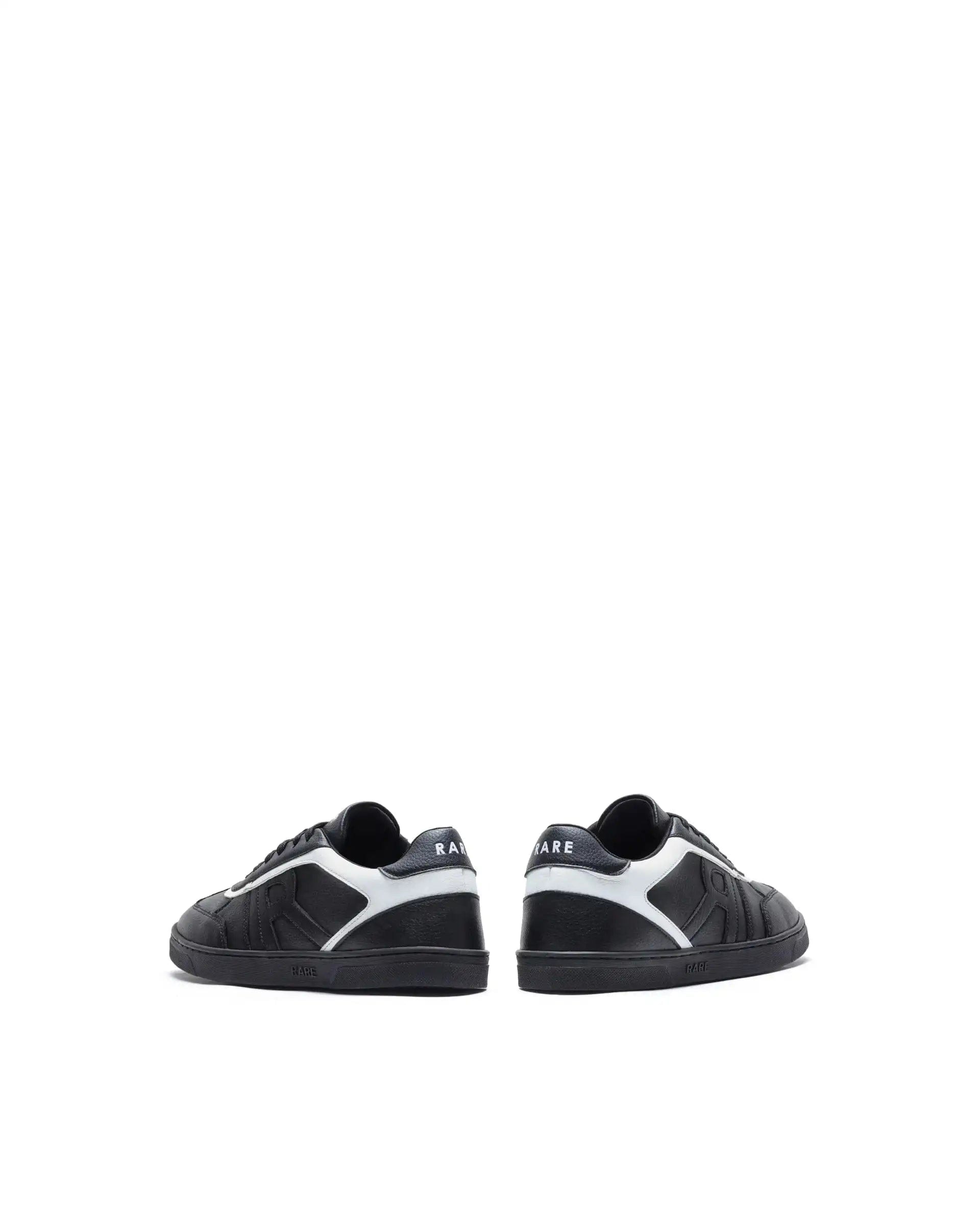 RAREZ Rare Rabbit Men's Dual Black Micro Leather Sneaker