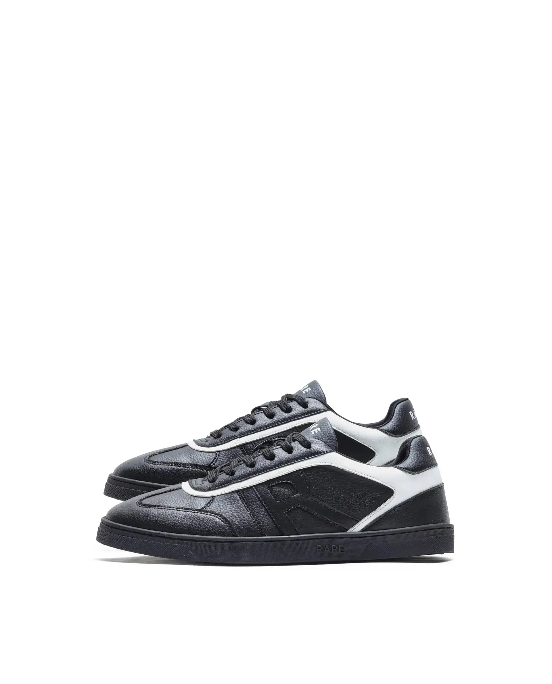 RAREZ Rare Rabbit Men's Dual Black Micro Leather Sneaker