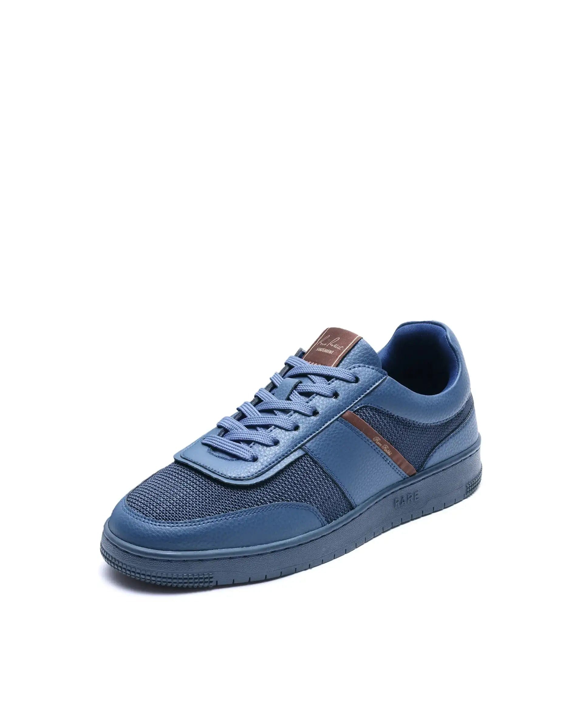 RAREZ Rare Rabbit Men's Rubo Navy Micro Leather Sneaker