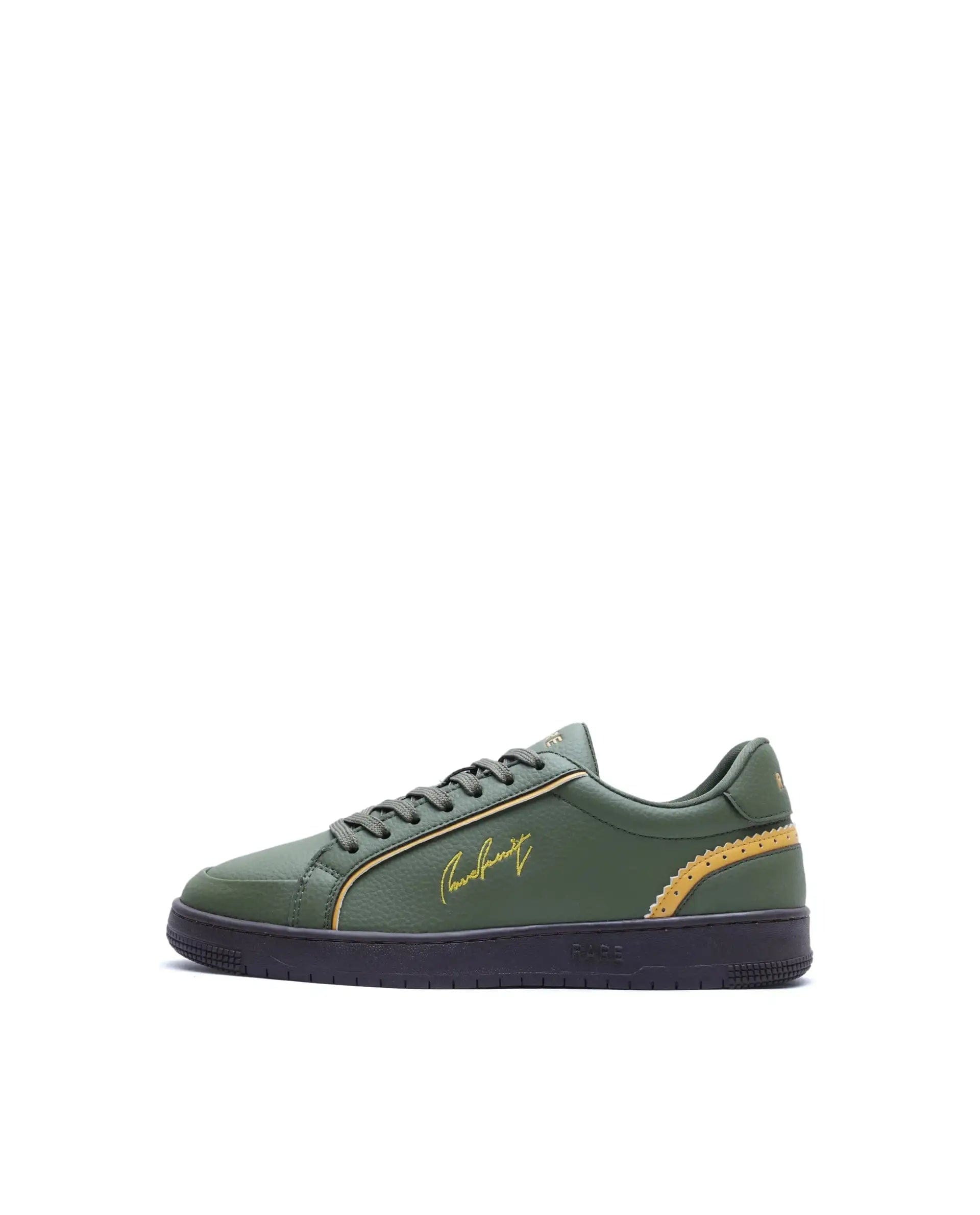 RAREZ Rare Rabbit Men's Elleo Olive Micro Leather Sneaker