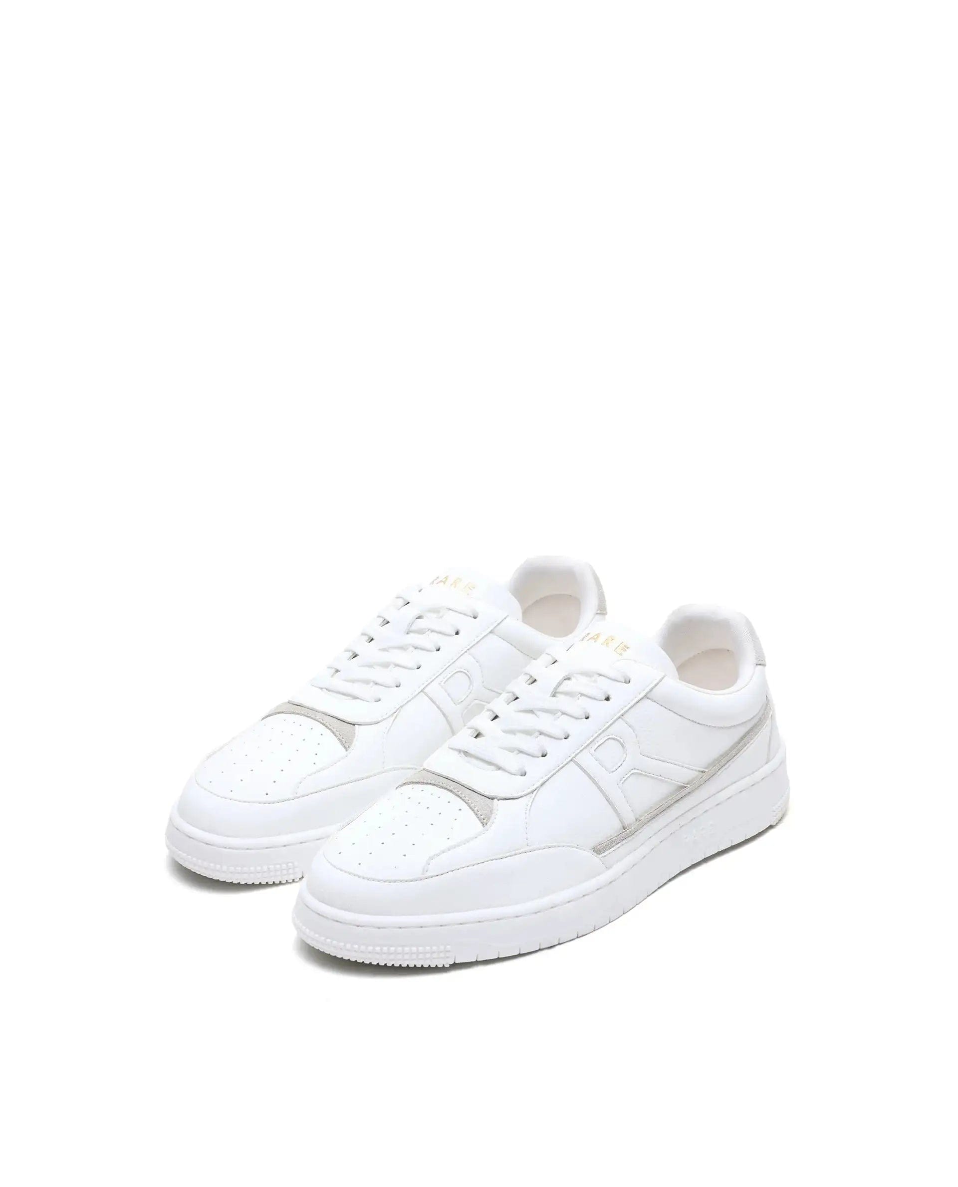 RAREZ Rare Rabbit Men's Volgo White Micro Leather Sneaker