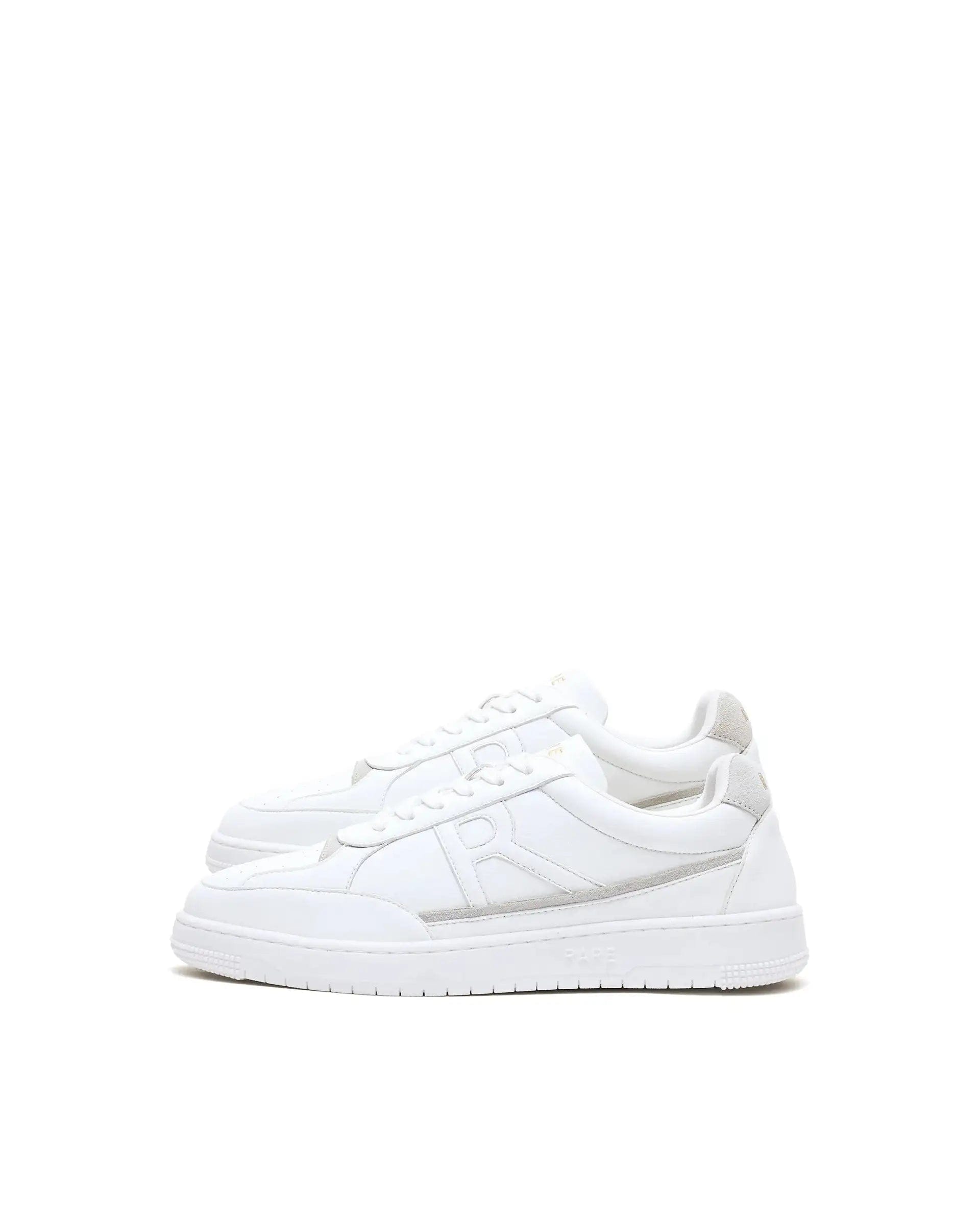 RAREZ Rare Rabbit Men's Volgo White Micro Leather Sneaker