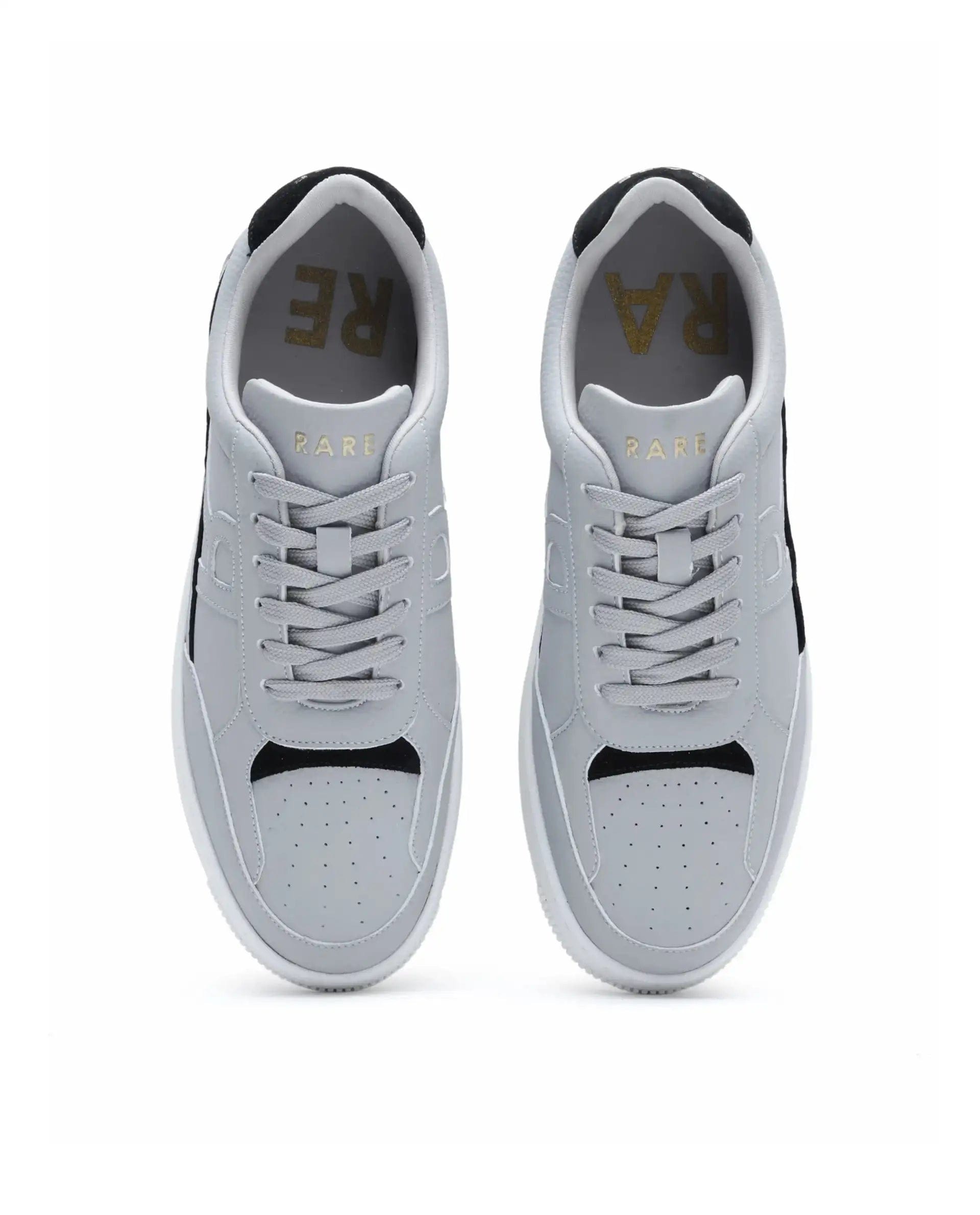 RAREZ Rare Rabbit Men's Volgo Grey Micro Leather Sneaker