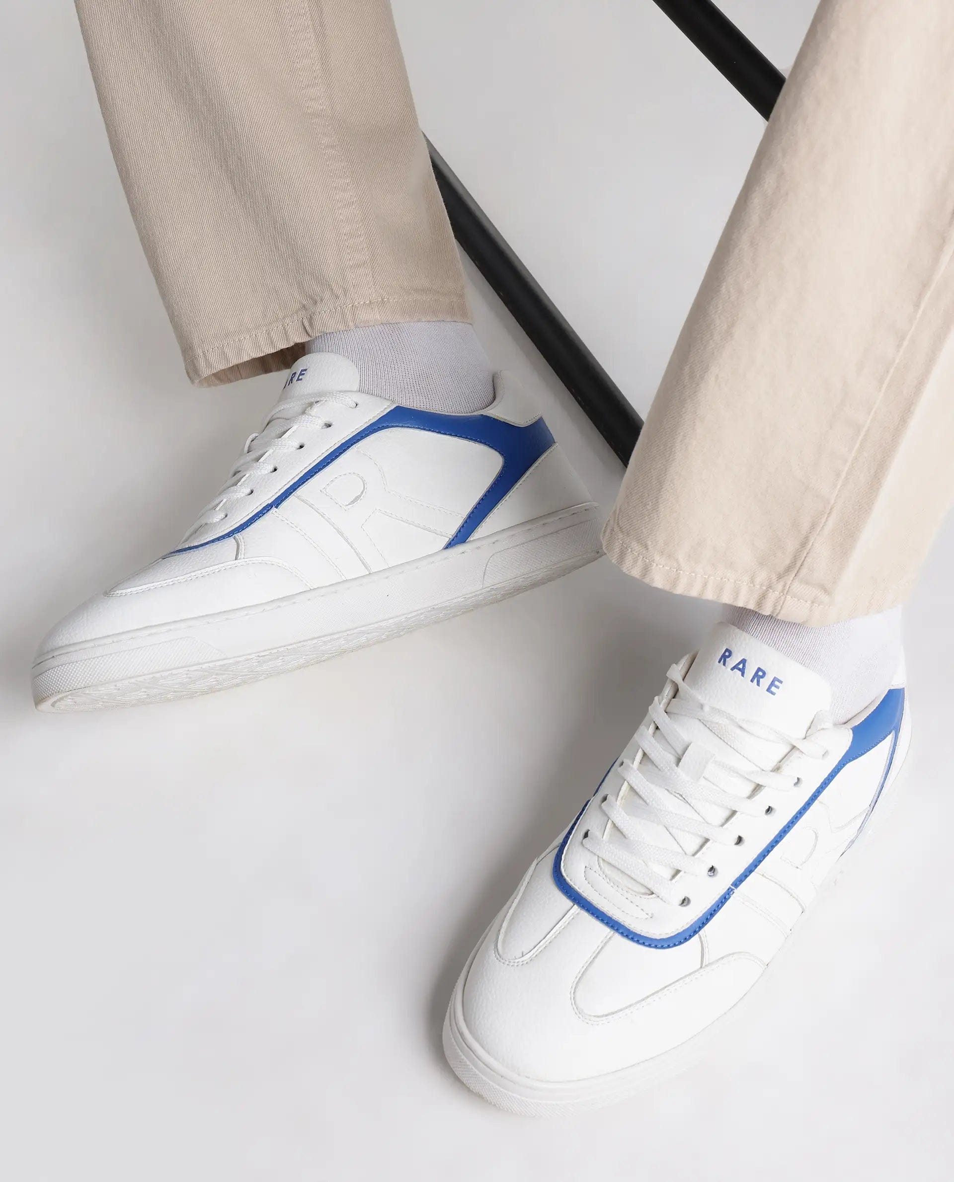 RAREZ Rare Rabbit Men's Dual Blue Micro Leather Sneaker