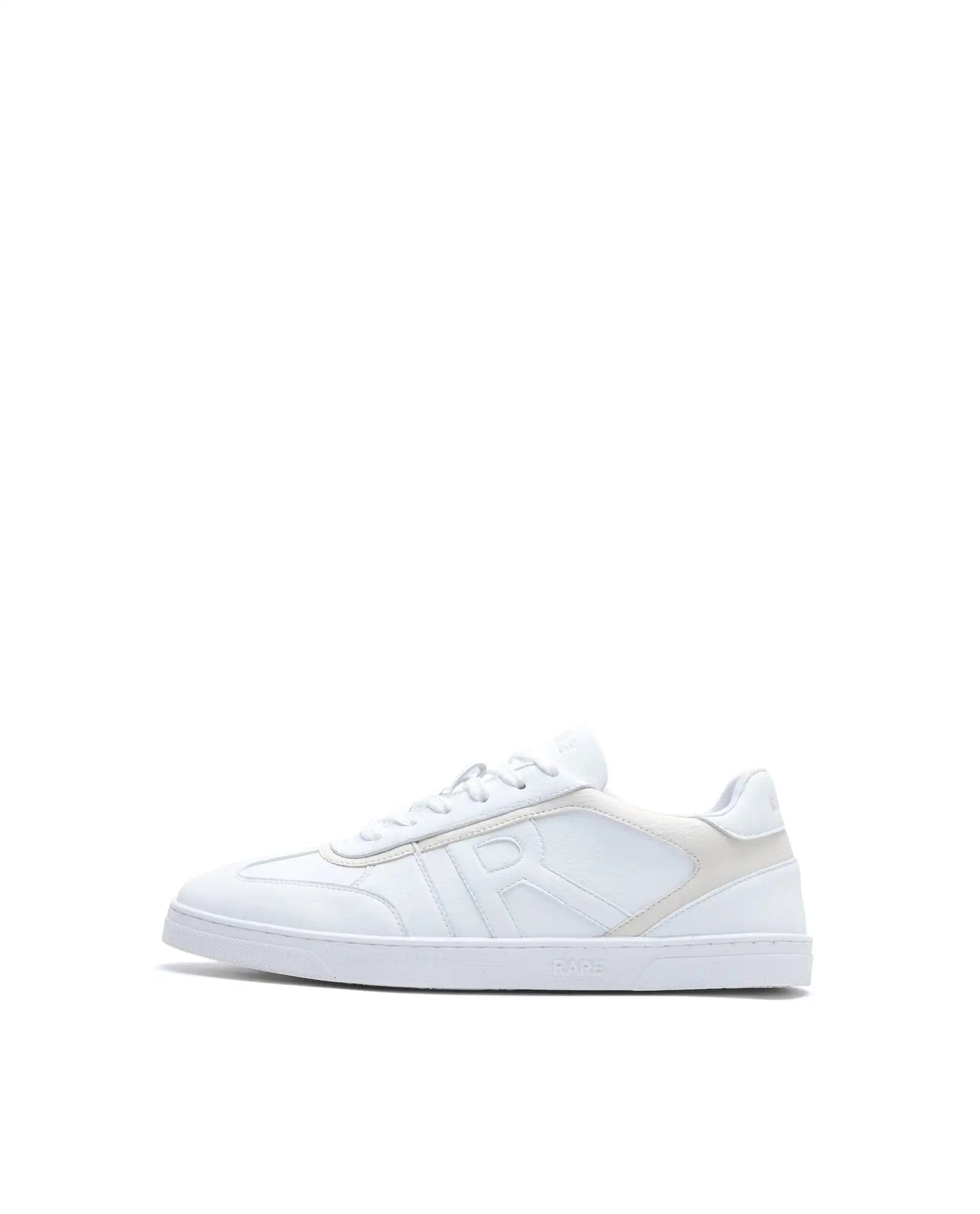 RAREZ Rare Rabbit Men's Dual White Micro Leather Sneaker