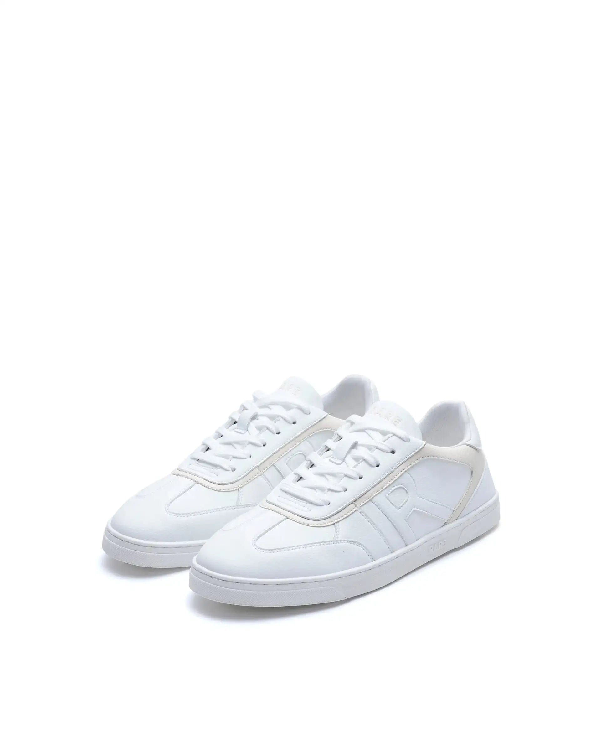 RAREZ Rare Rabbit Men's Dual White Micro Leather Sneaker