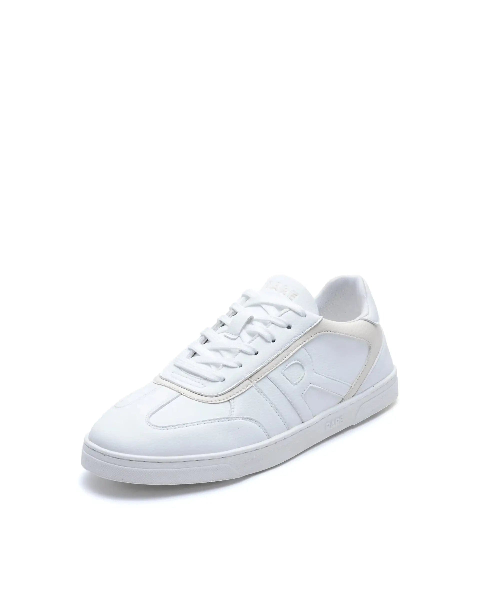 RAREZ Rare Rabbit Men's Dual White Micro Leather Sneaker