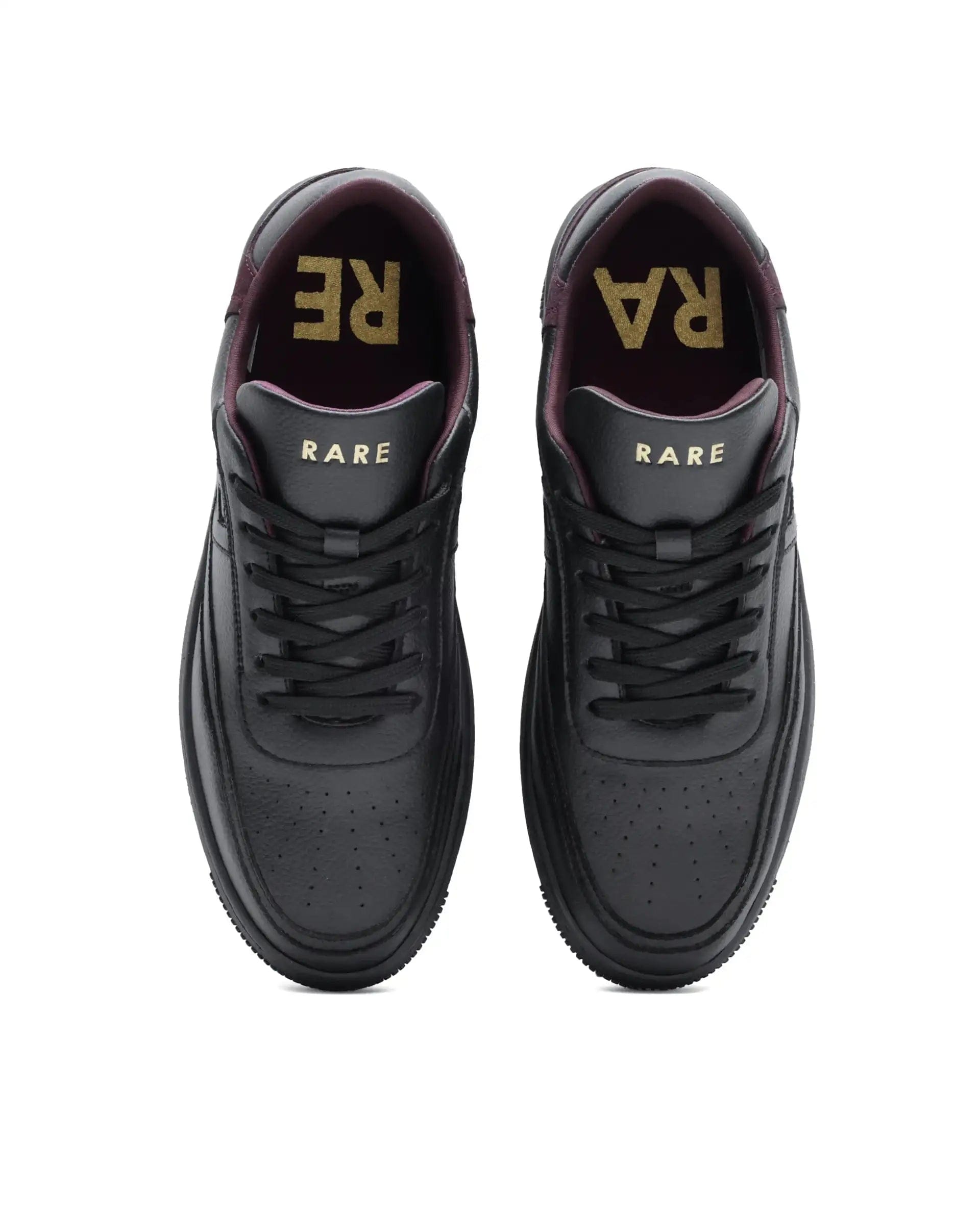 RAREZ Rare Rabbit Men's Aron Black Micro Leather Sneaker