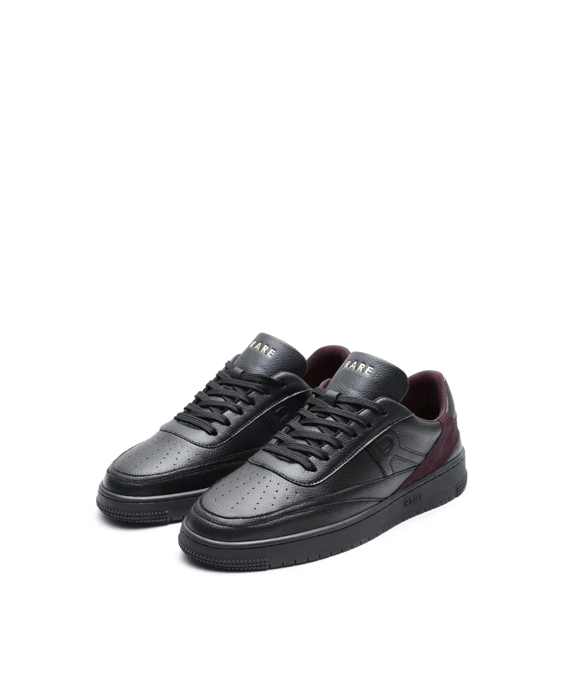RAREZ Rare Rabbit Men's Aron Black Micro Leather Sneaker
