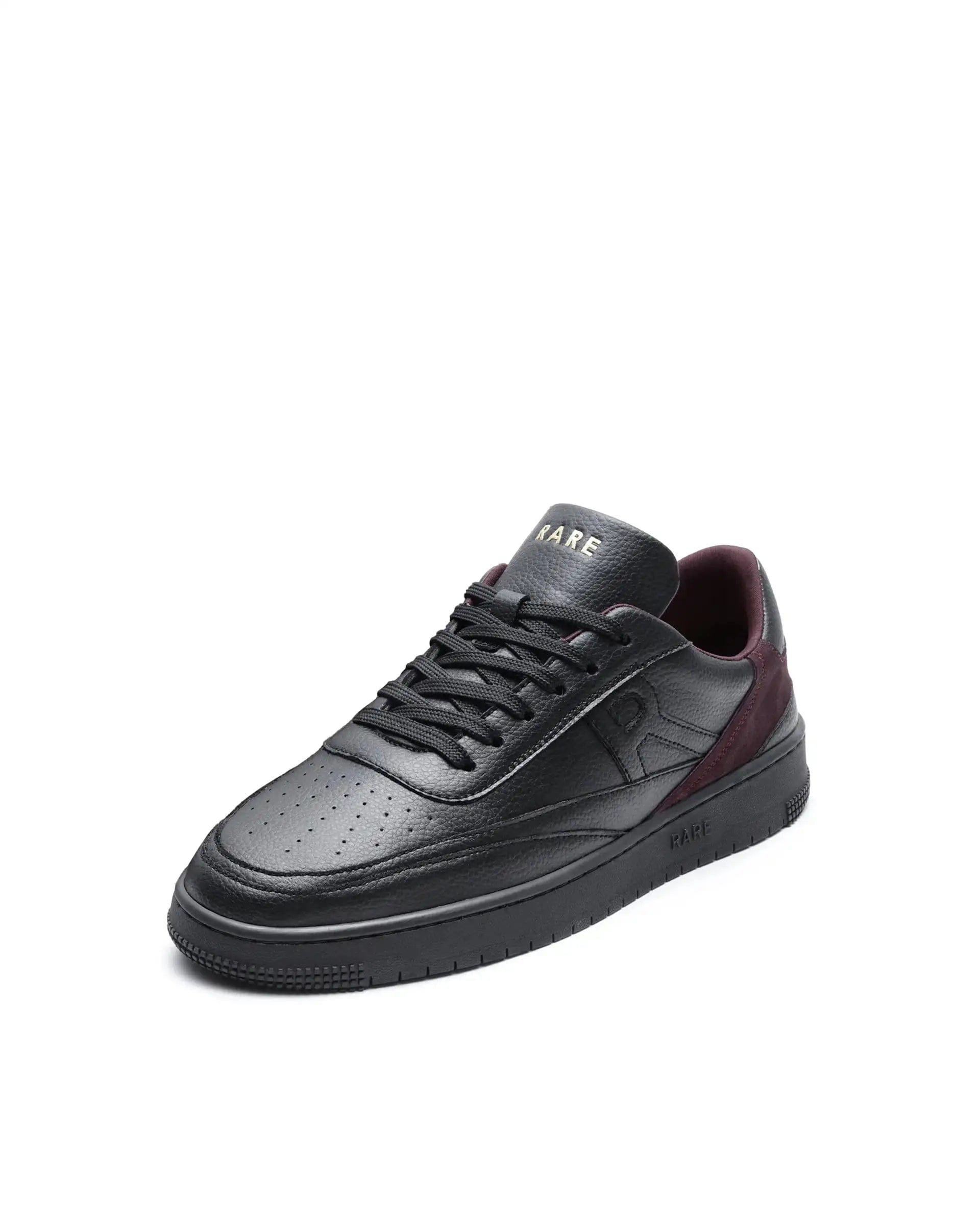 RAREZ Rare Rabbit Men's Aron Black Micro Leather Sneaker