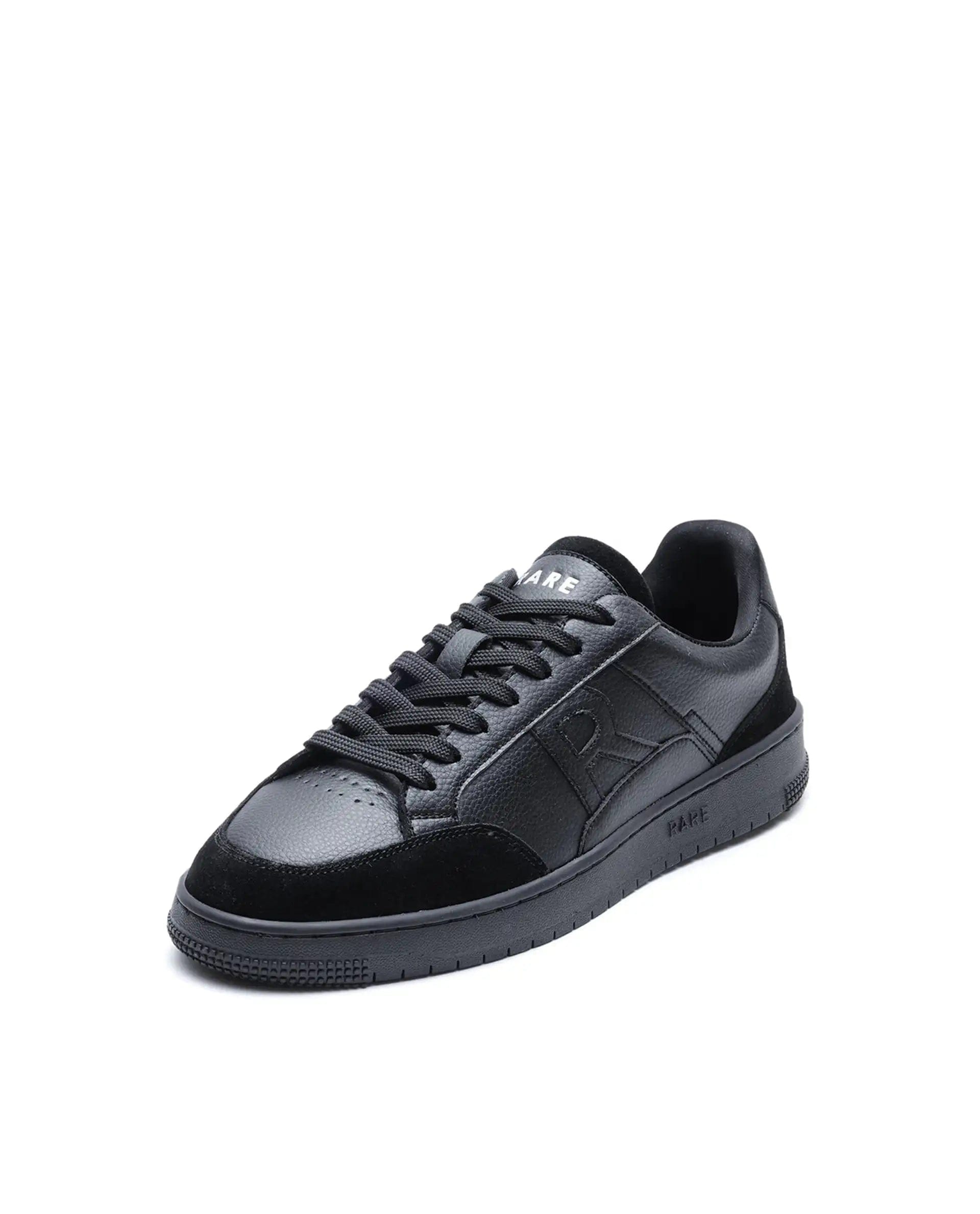 RAREZ Rare Rabbit Men's Lino Black Micro Leather Sneaker