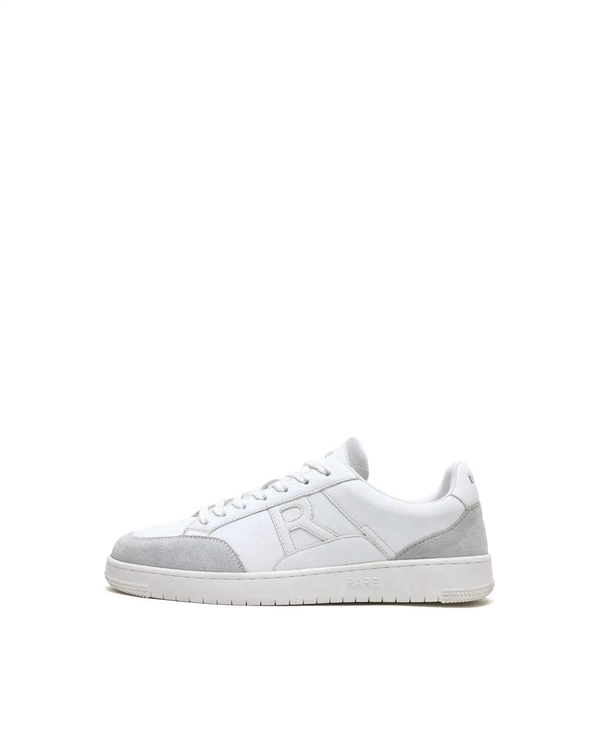 RAREZ Rare Rabbit Men's Lino White Micro Leather Sneaker