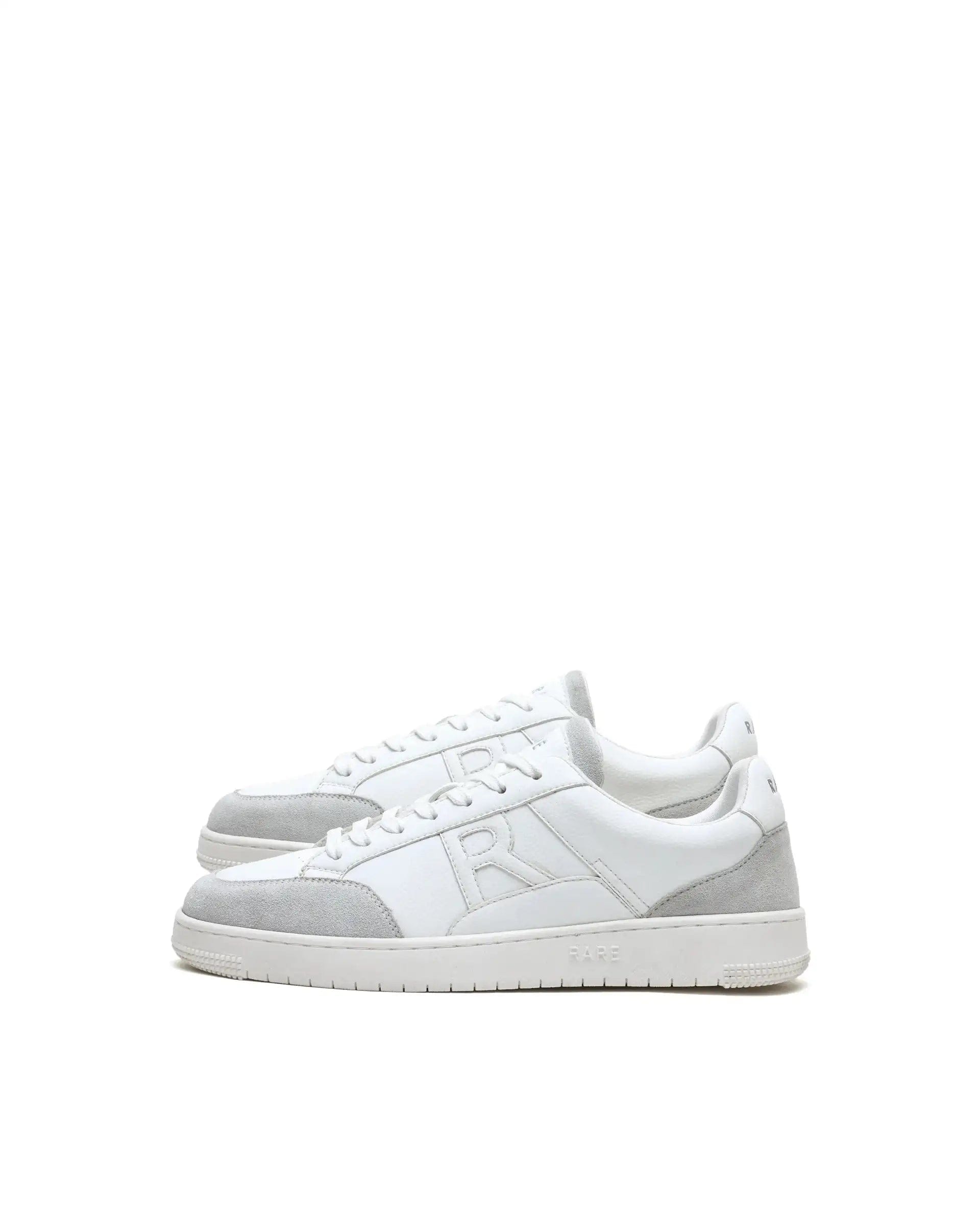 RAREZ Rare Rabbit Men's Lino White Micro Leather Sneaker
