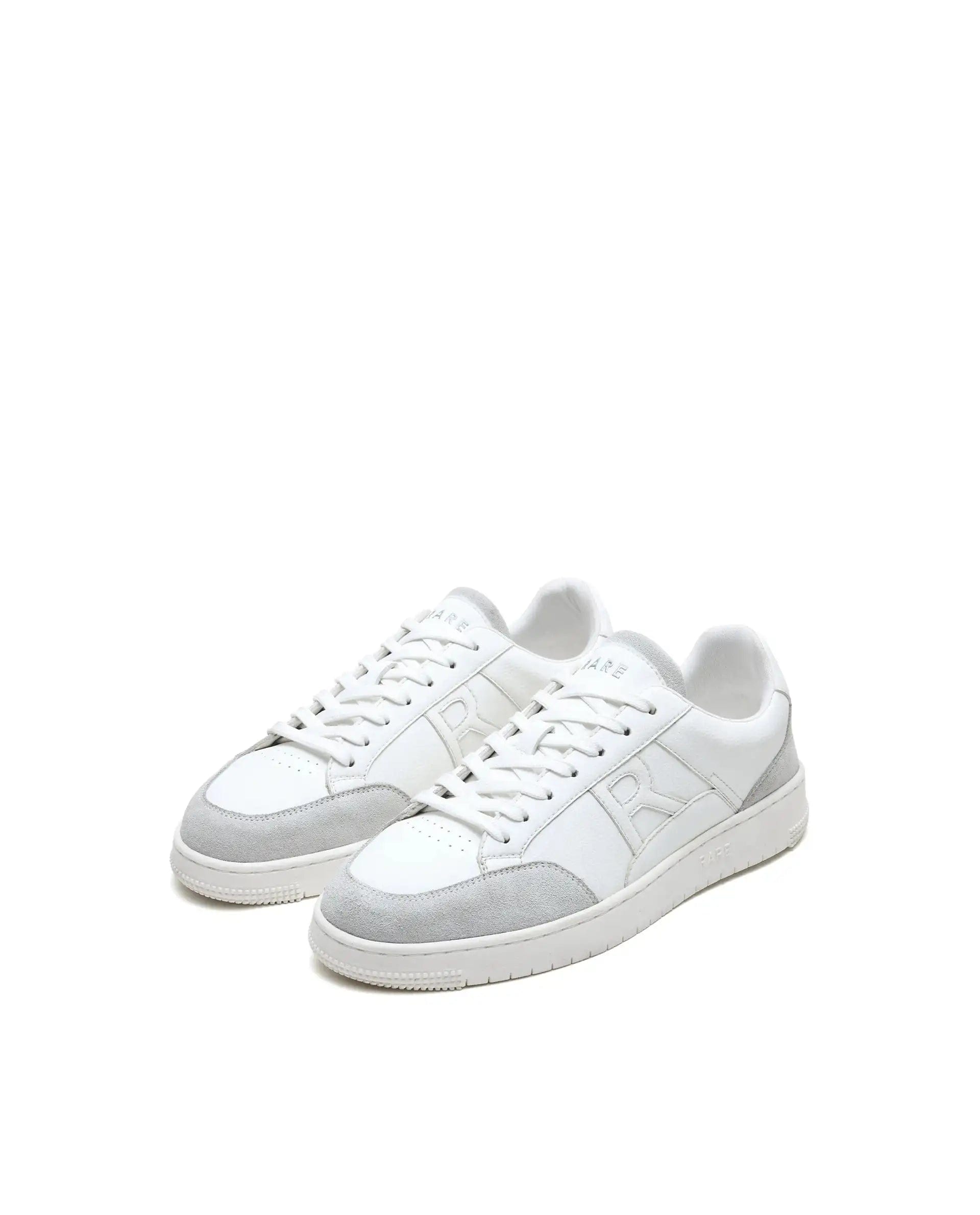RAREZ Rare Rabbit Men's Lino White Micro Leather Sneaker