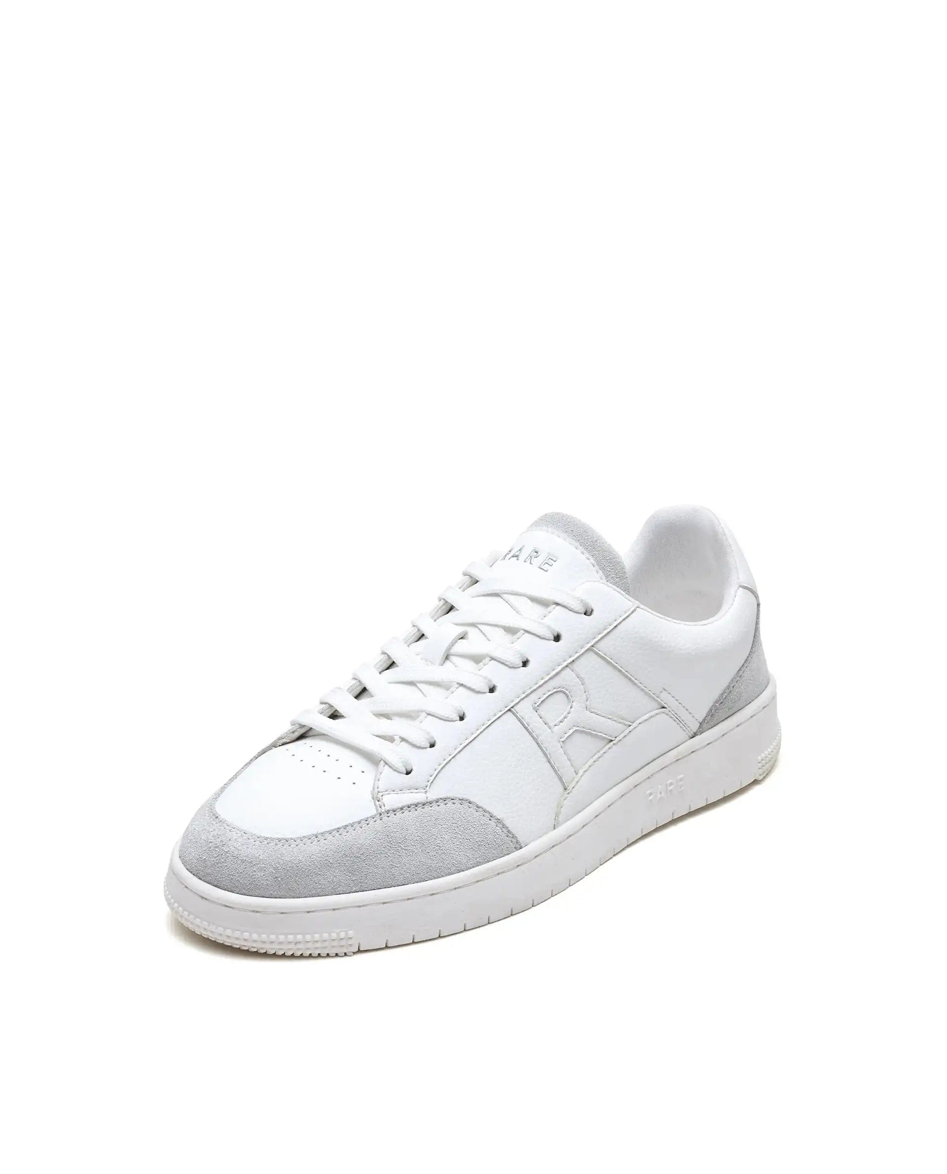 RAREZ Rare Rabbit Men's Lino White Micro Leather Sneaker