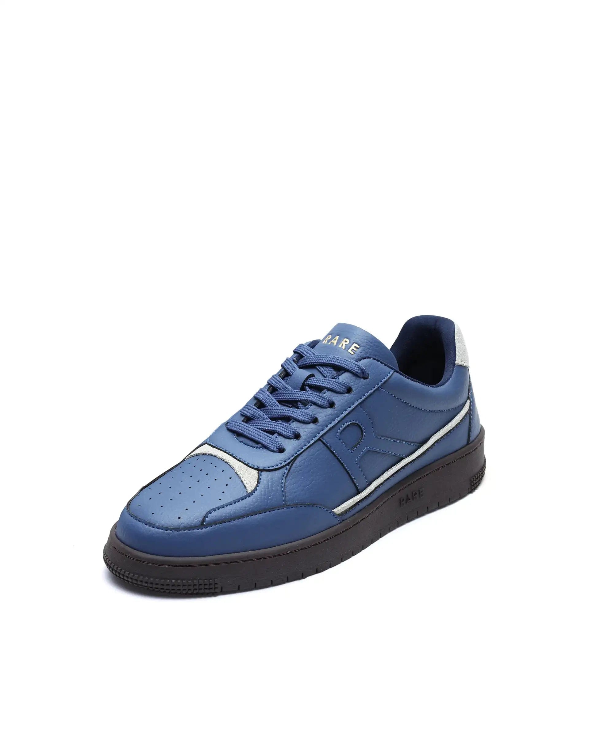 RAREZ Rare Rabbit Men's Volgo Navy Micro Leather Sneaker