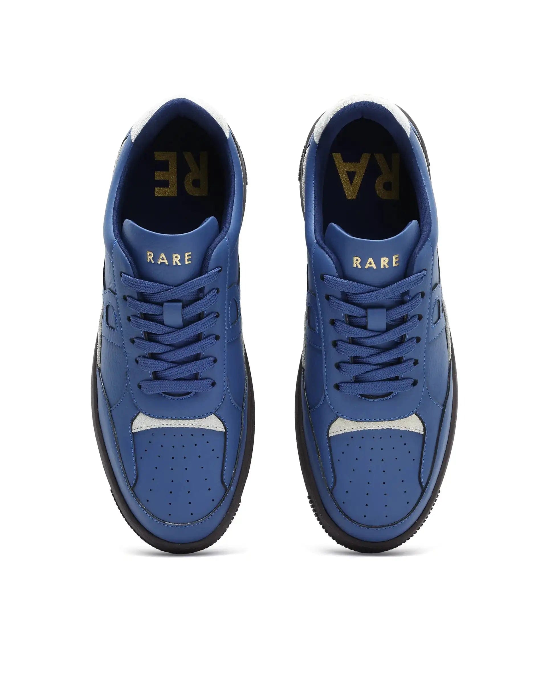 RAREZ Rare Rabbit Men's Volgo Navy Micro Leather Sneaker