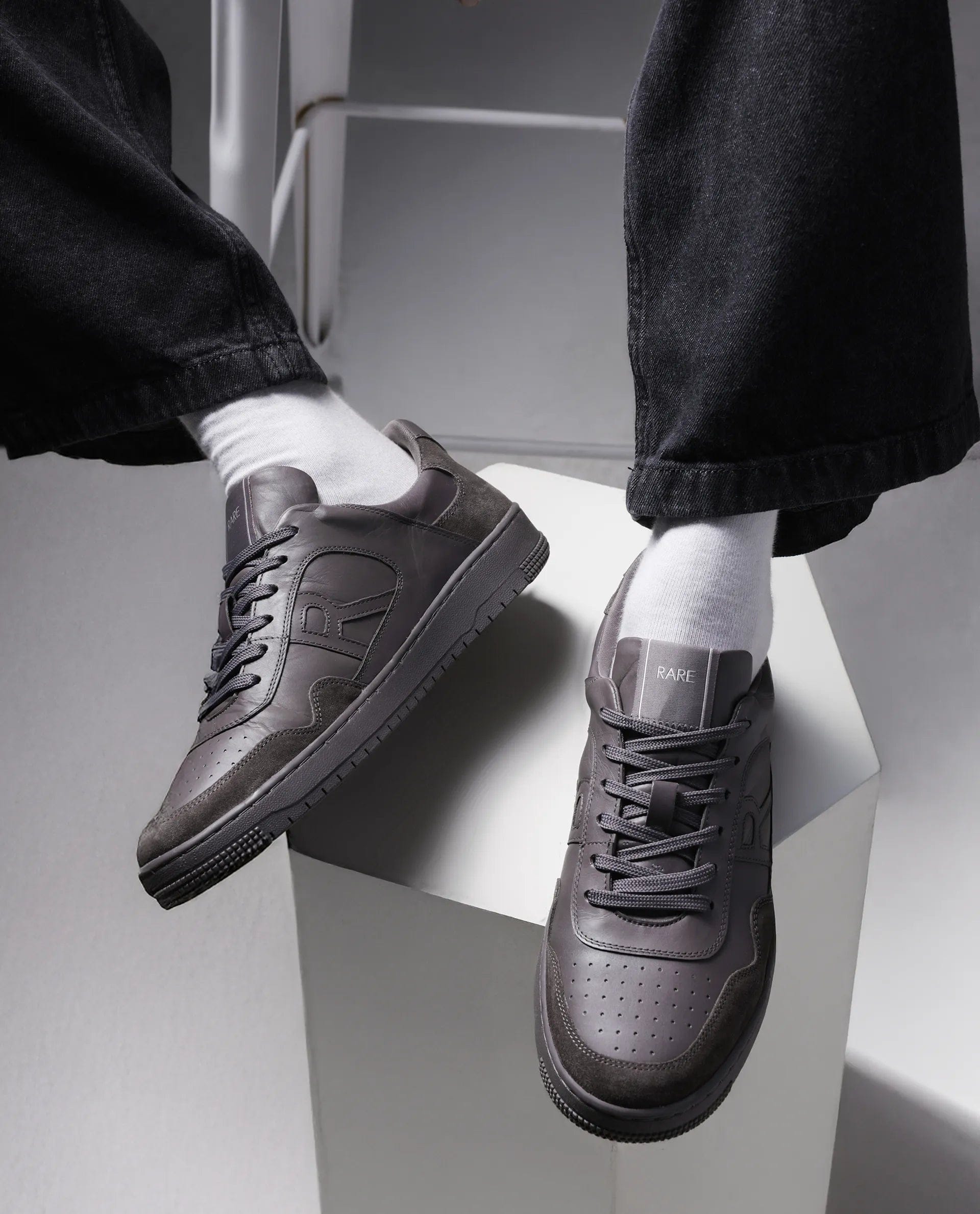 RAREZ Rare Rabbit Men's Elysium Dark Grey Lace - Up Closure Sneaker