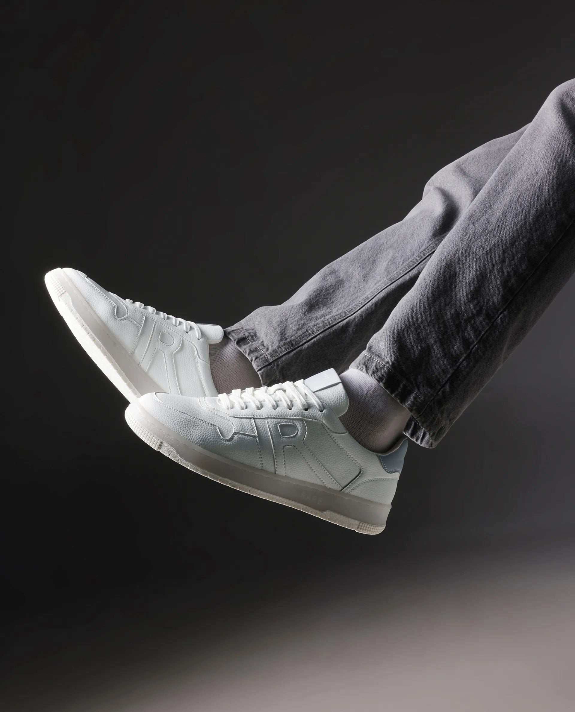 RAREZ Rare Rabbit Men's Solara White Lace - Up Closure Micro Leather Sneaker